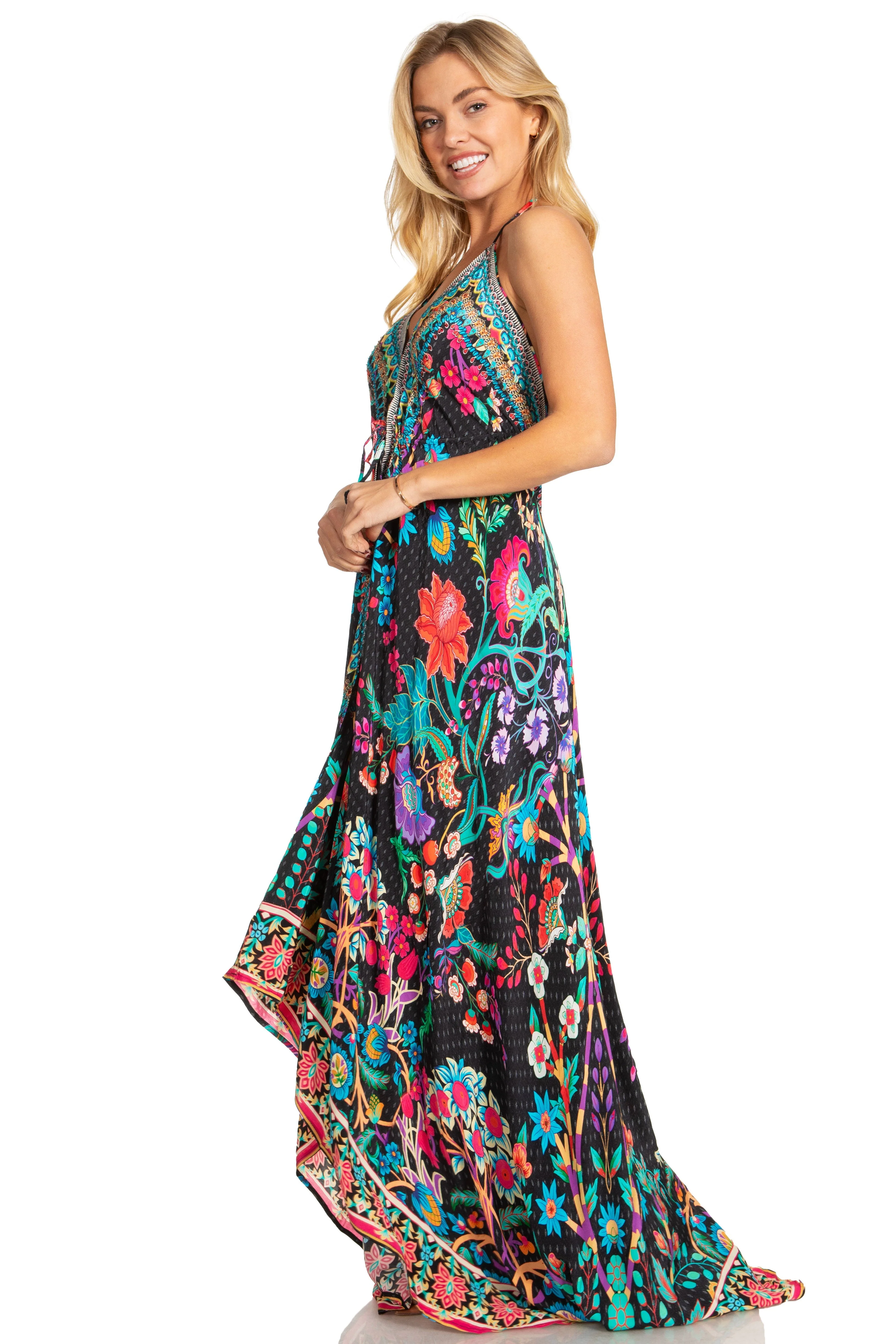 Sakkas Lizi 2025 Womens Maxi High-low Halter Handkerchief Long Dress Beach Party - Image 13
