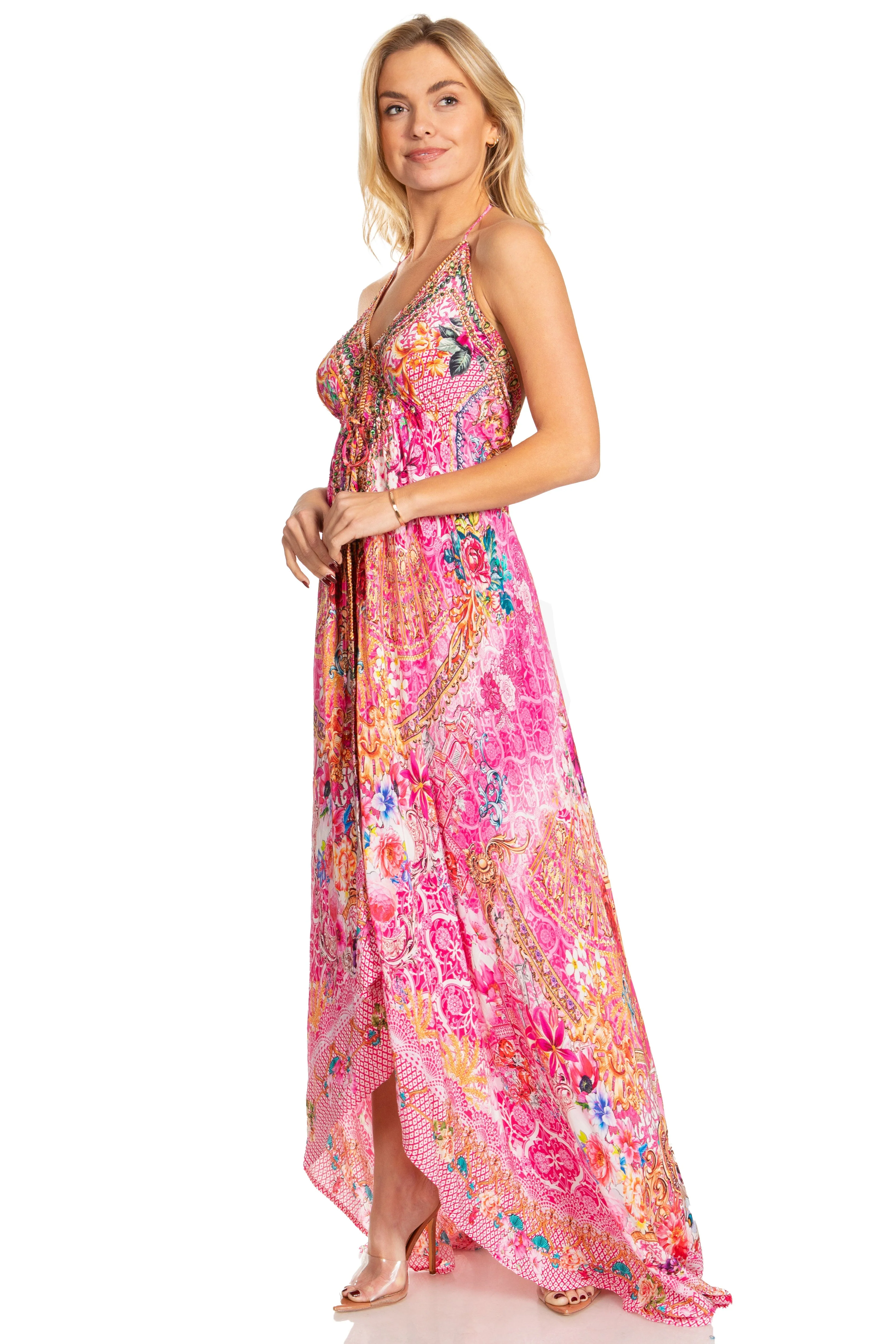 Sakkas Lizi 2025 Womens Maxi High-low Halter Handkerchief Long Dress Beach Party - Image 138