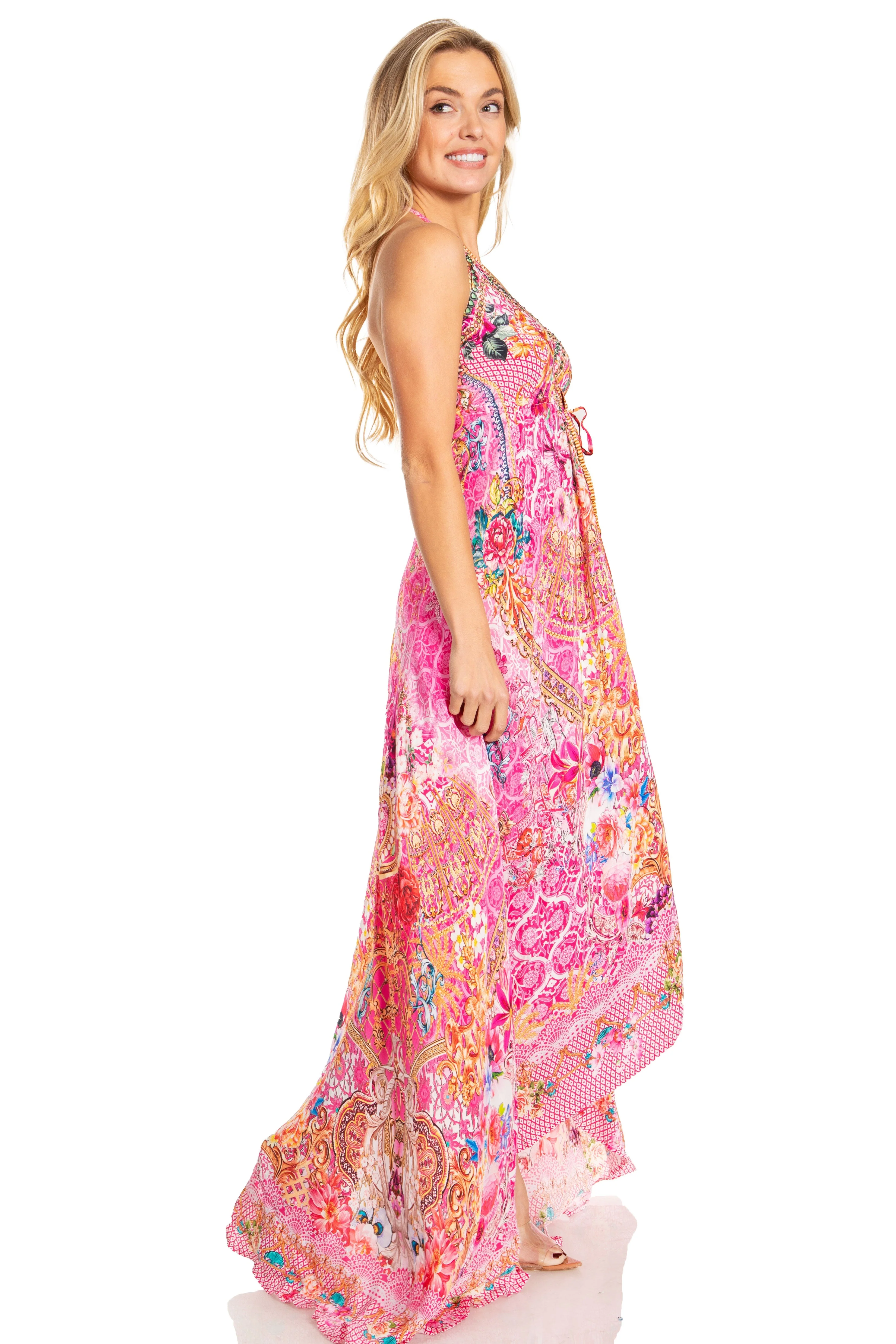 Sakkas Lizi 2025 Womens Maxi High-low Halter Handkerchief Long Dress Beach Party - Image 139