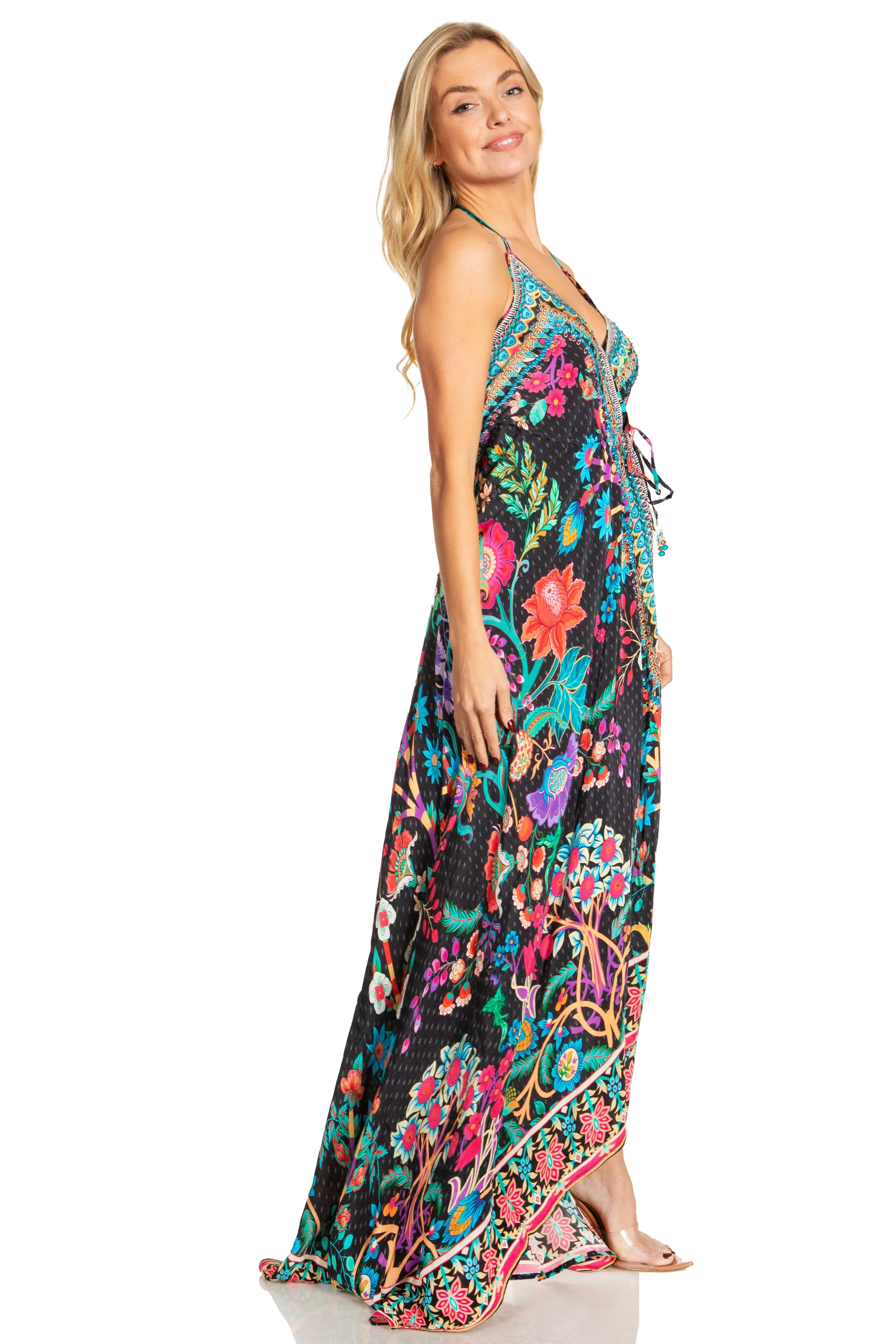 Sakkas Lizi 2025 Womens Maxi High-low Halter Handkerchief Long Dress Beach Party - Image 14