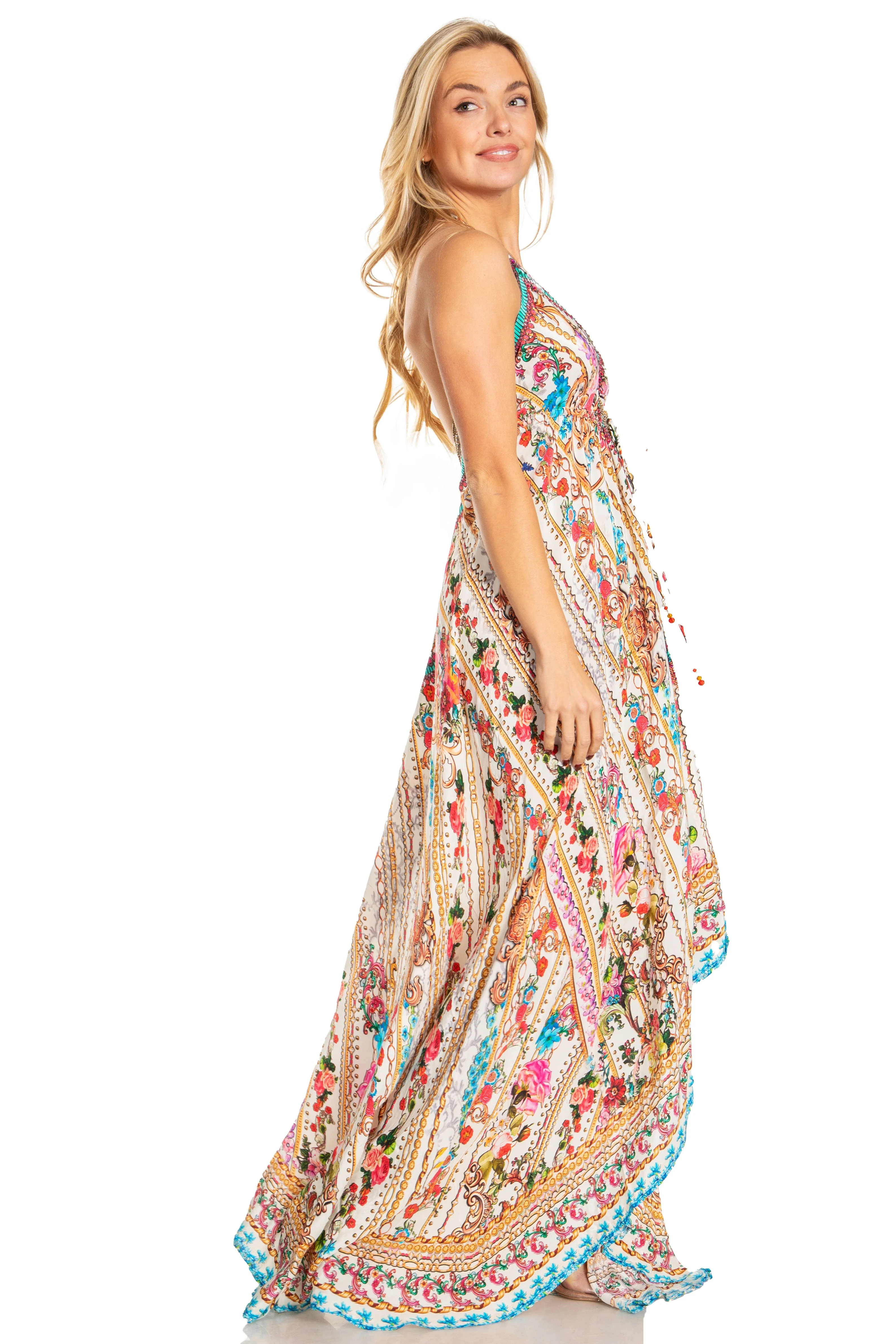 Sakkas Lizi 2025 Womens Maxi High-low Halter Handkerchief Long Dress Beach Party - Image 144