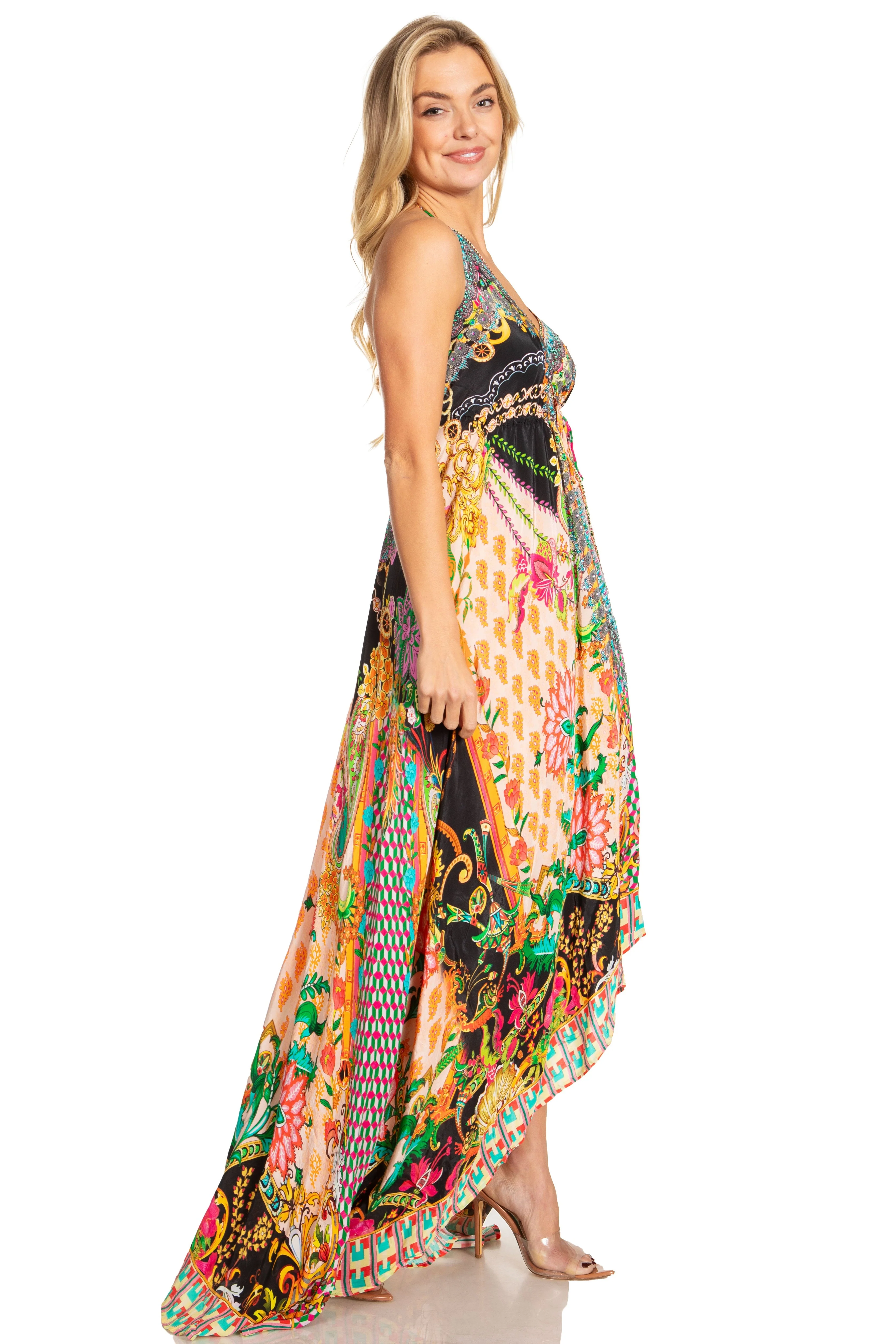 Sakkas Lizi 2025 Womens Maxi High-low Halter Handkerchief Long Dress Beach Party - Image 19