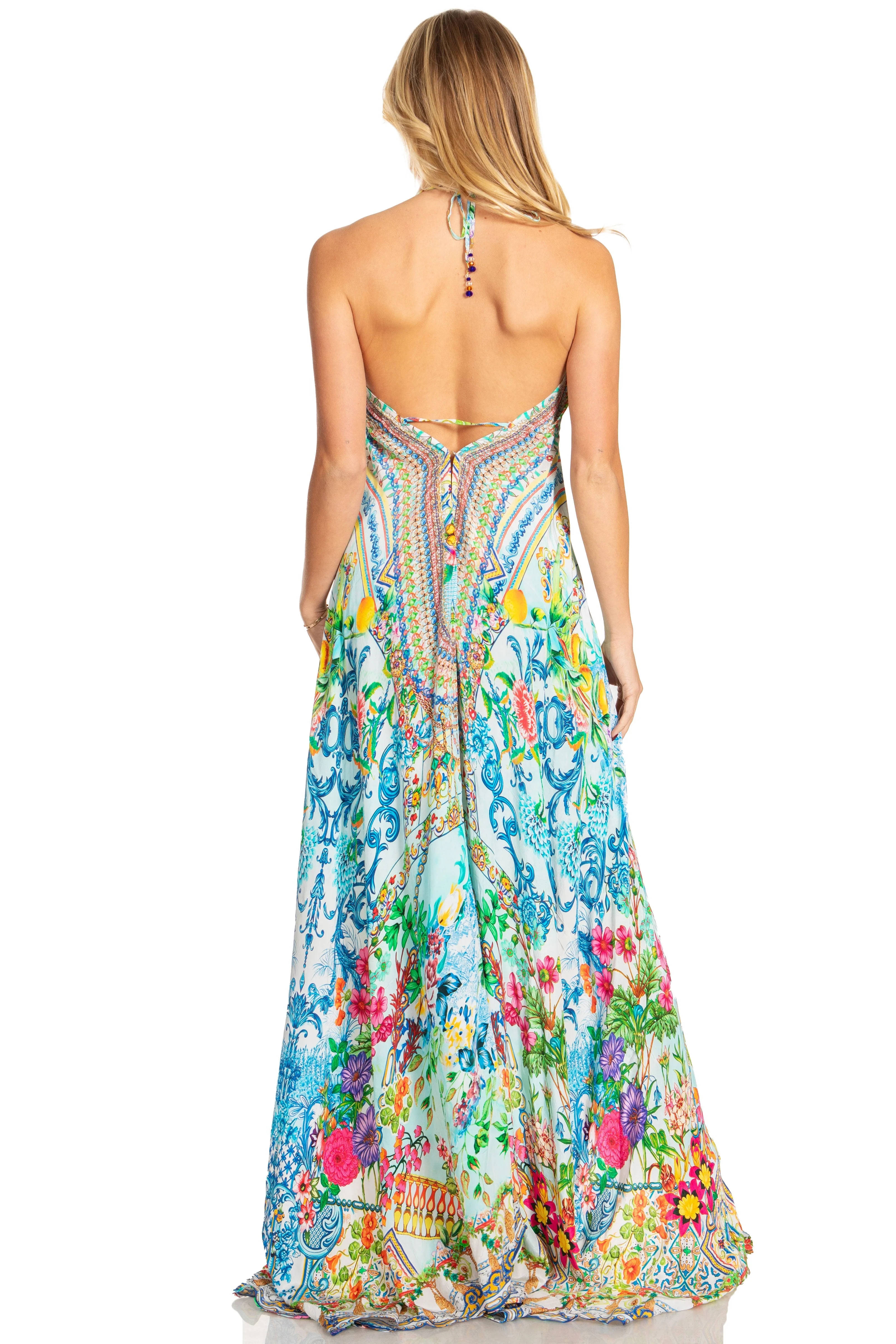 Sakkas Lizi 2025 Womens Maxi High-low Halter Handkerchief Long Dress Beach Party - Image 2