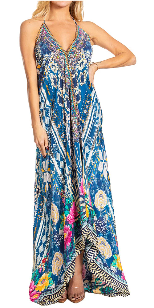 Sakkas Lizi 2025 Womens Maxi High-low Halter Handkerchief Long Dress Beach Party - Image 31