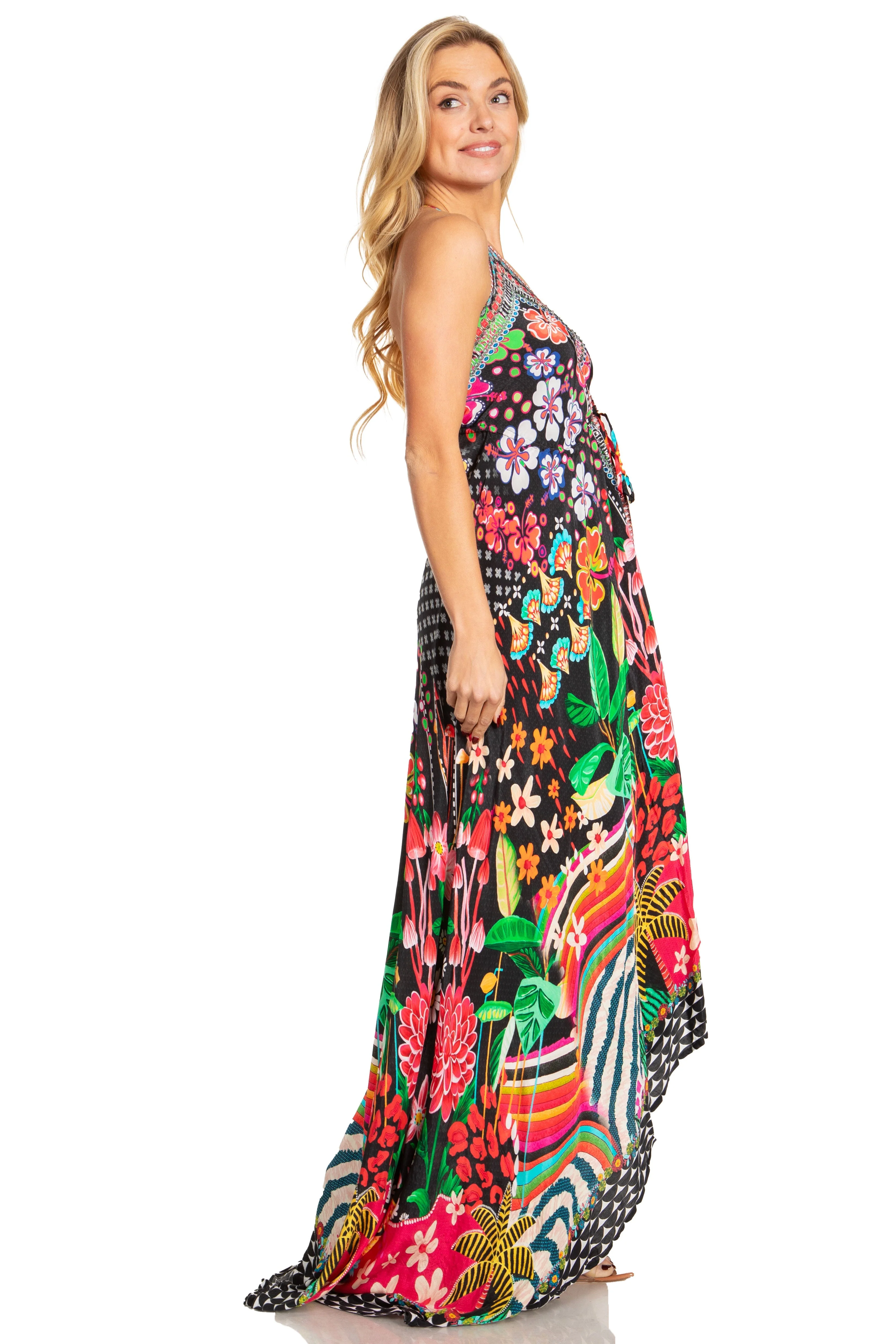 Sakkas Lizi 2025 Womens Maxi High-low Halter Handkerchief Long Dress Beach Party - Image 39