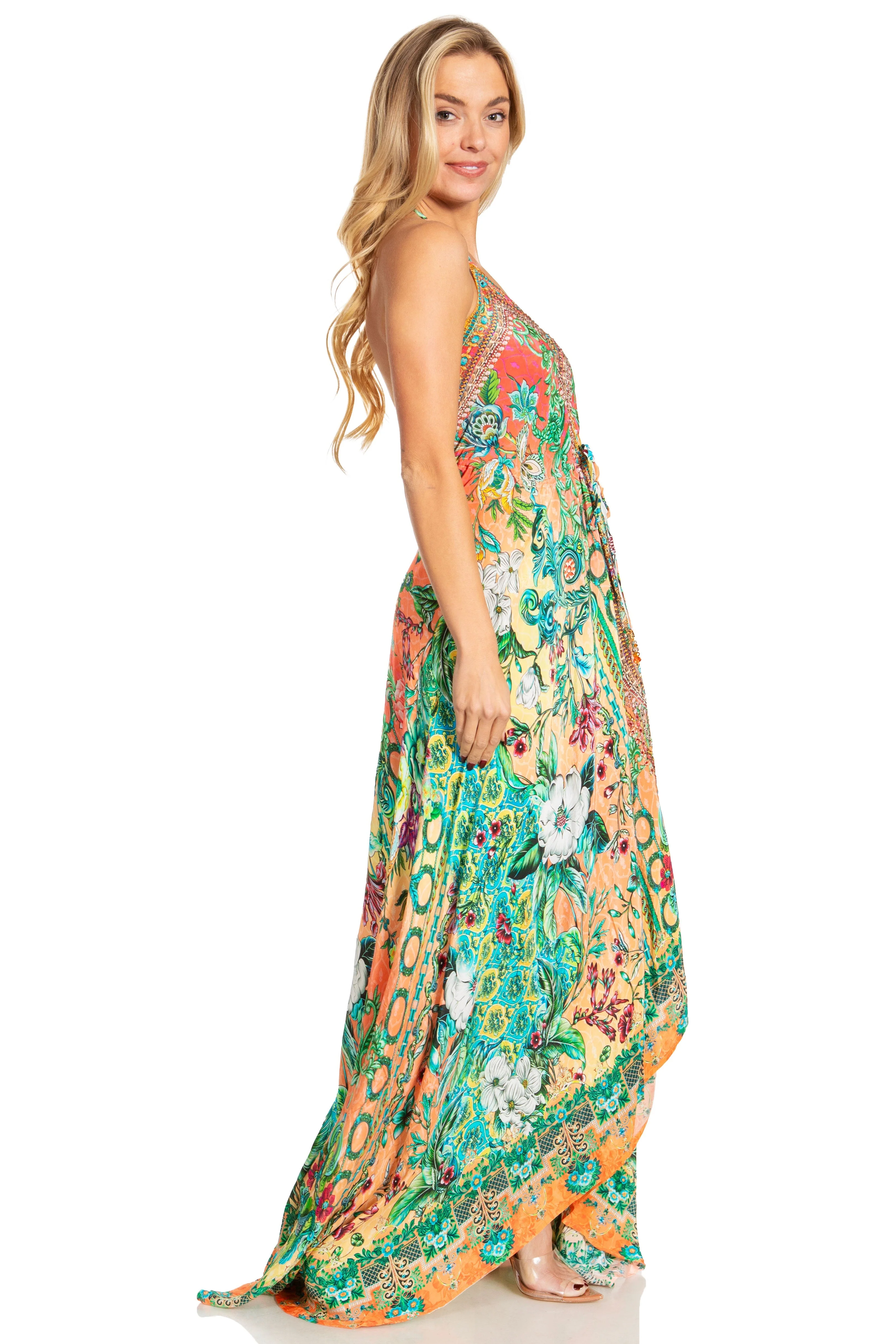 Sakkas Lizi 2025 Womens Maxi High-low Halter Handkerchief Long Dress Beach Party - Image 54