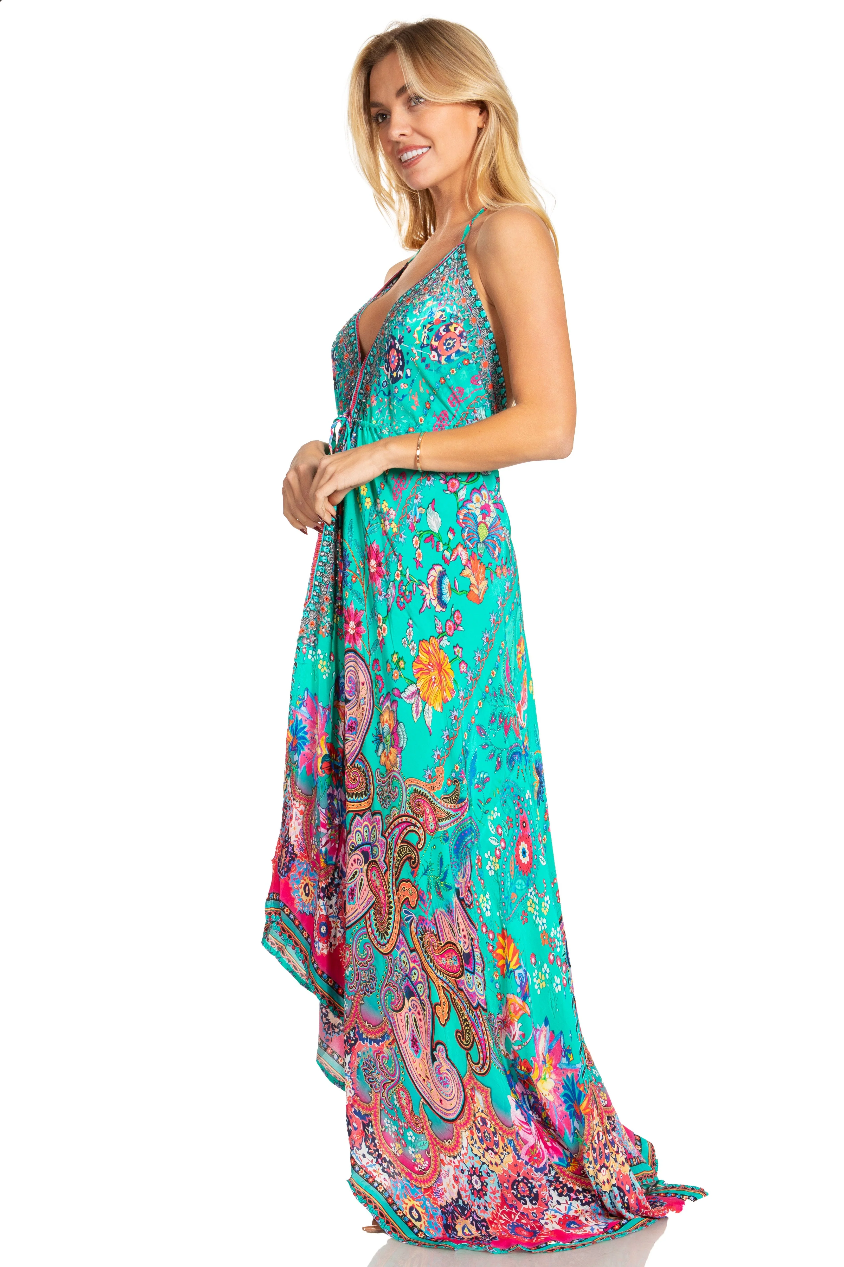 Sakkas Lizi 2025 Womens Maxi High-low Halter Handkerchief Long Dress Beach Party - Image 58