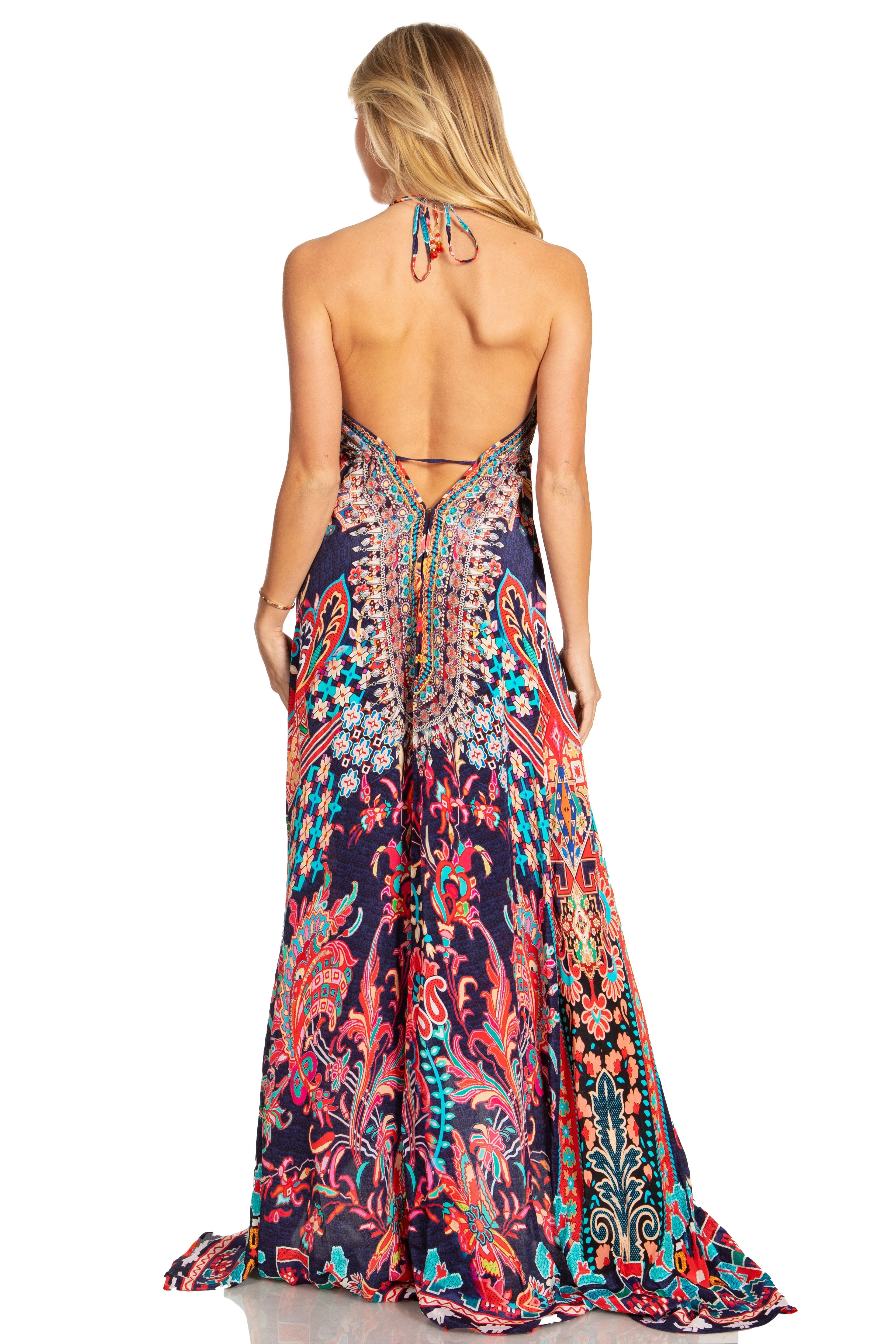 Sakkas Lizi 2025 Womens Maxi High-low Halter Handkerchief Long Dress Beach Party - Image 7