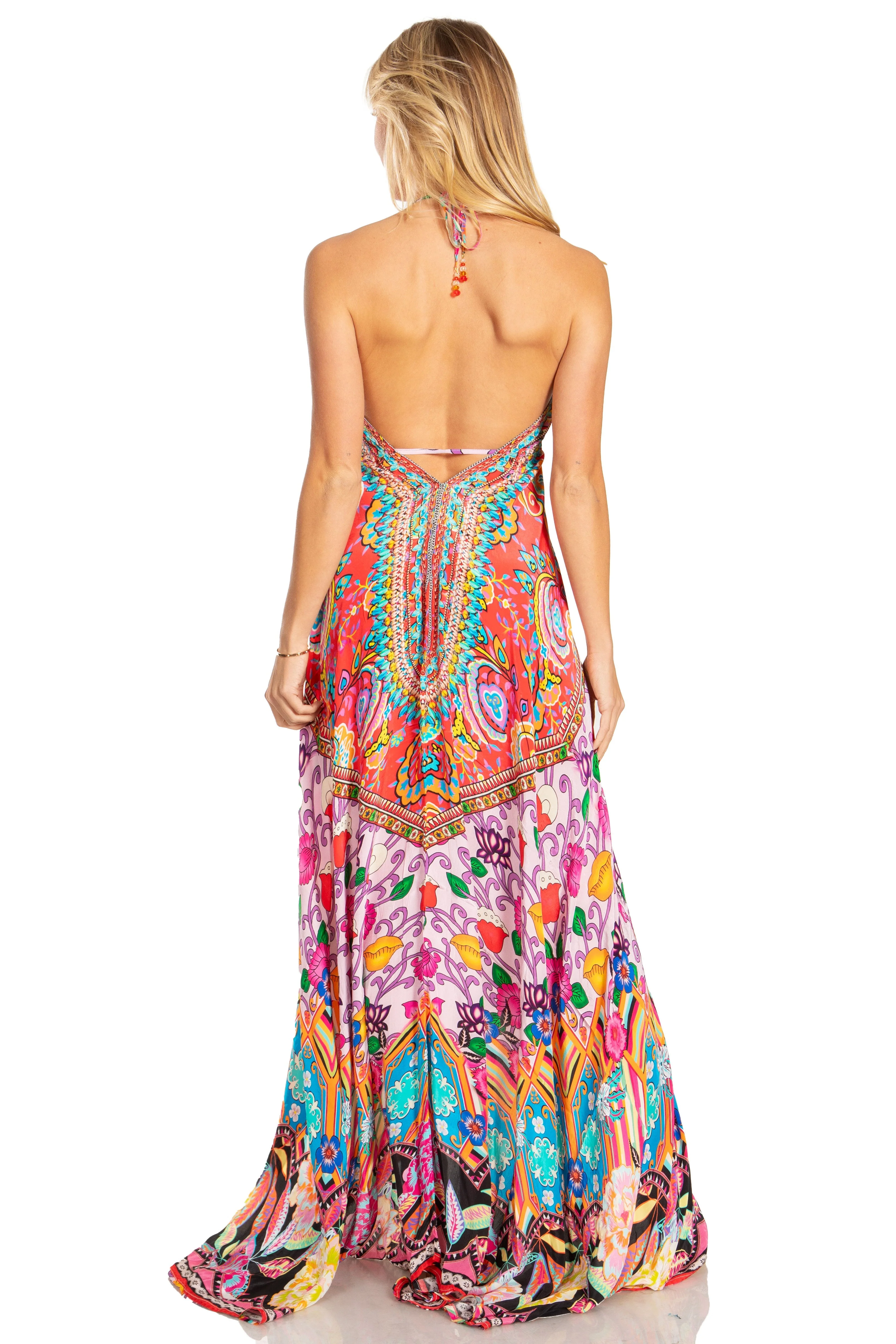 Sakkas Lizi 2025 Womens Maxi High-low Halter Handkerchief Long Dress Beach Party - Image 77