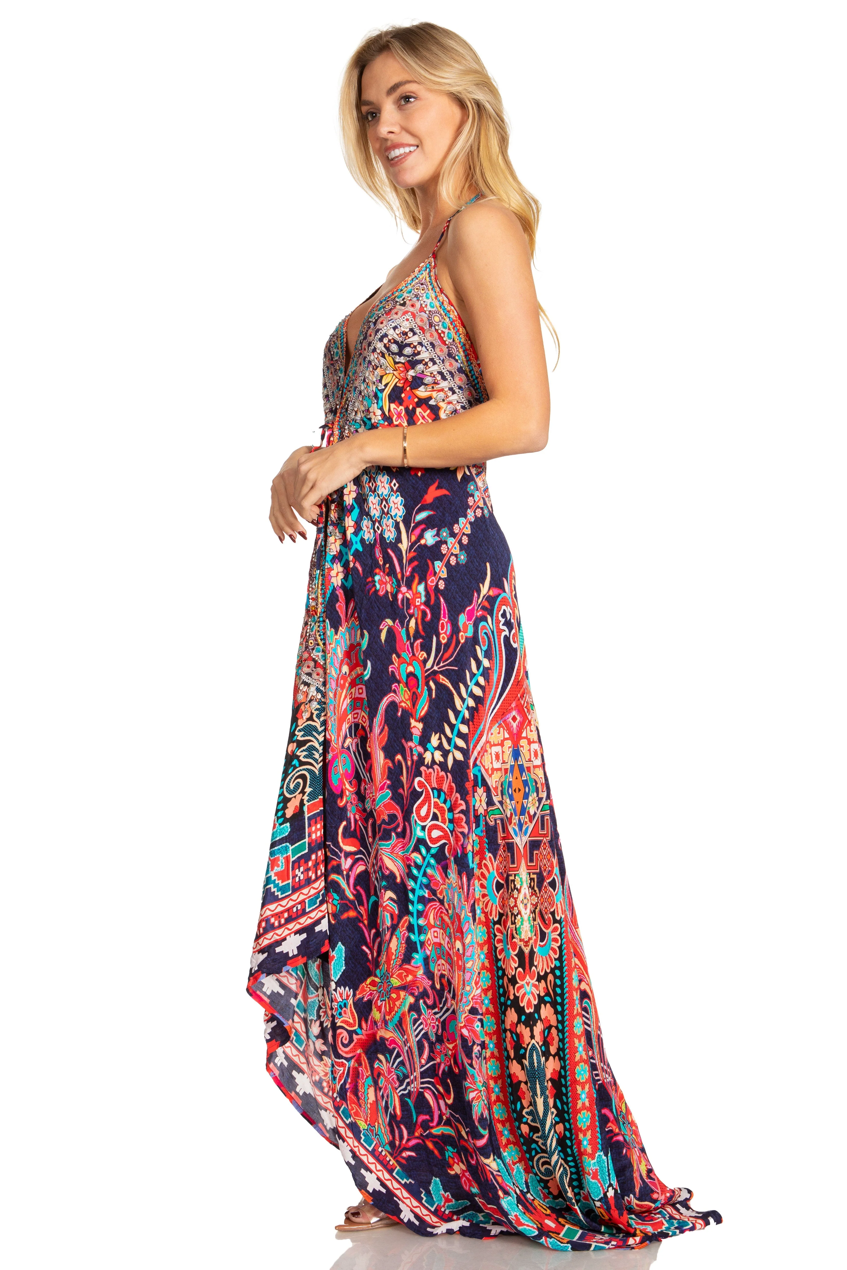 Sakkas Lizi 2025 Womens Maxi High-low Halter Handkerchief Long Dress Beach Party - Image 8