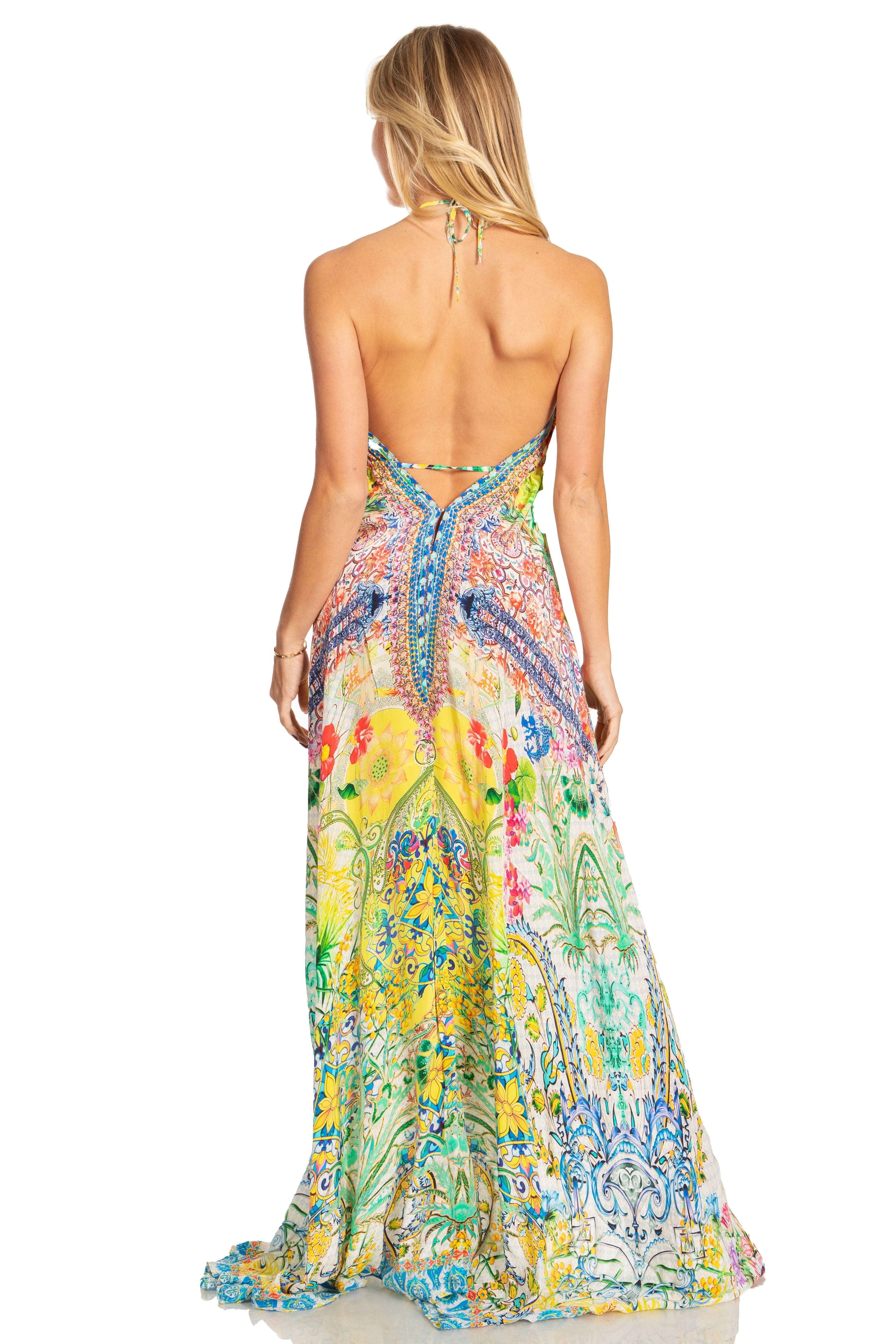 Sakkas Lizi 2025 Womens Maxi High-low Halter Handkerchief Long Dress Beach Party - Image 87