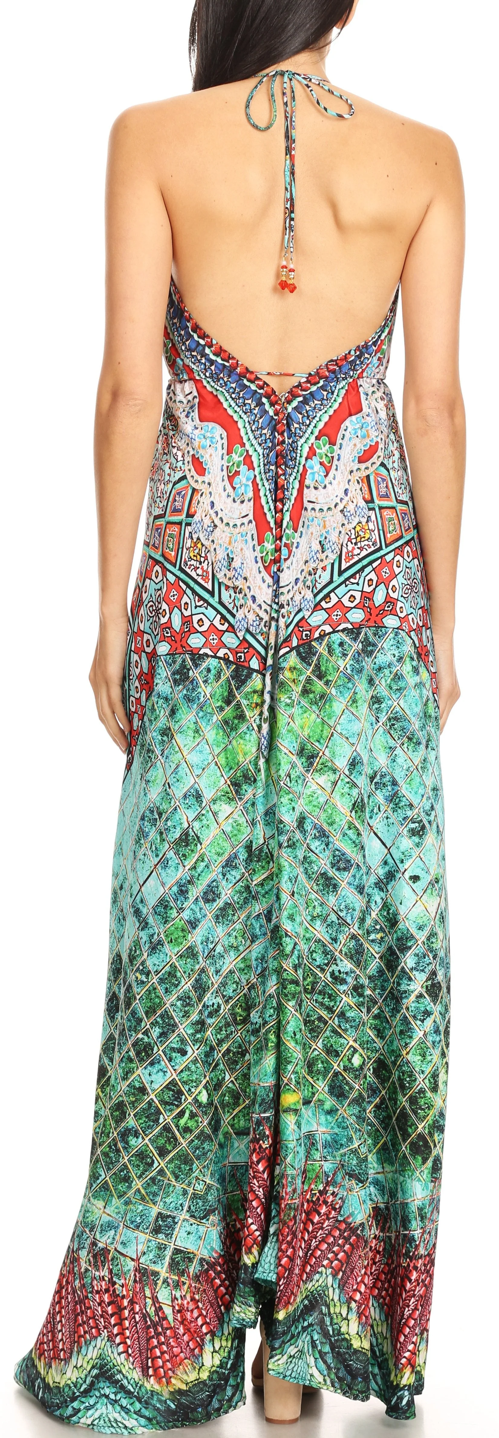 Sakkas Lizi Womens Maxi High-low Halter Handkerchief Long Dress Beach Party - Image 15
