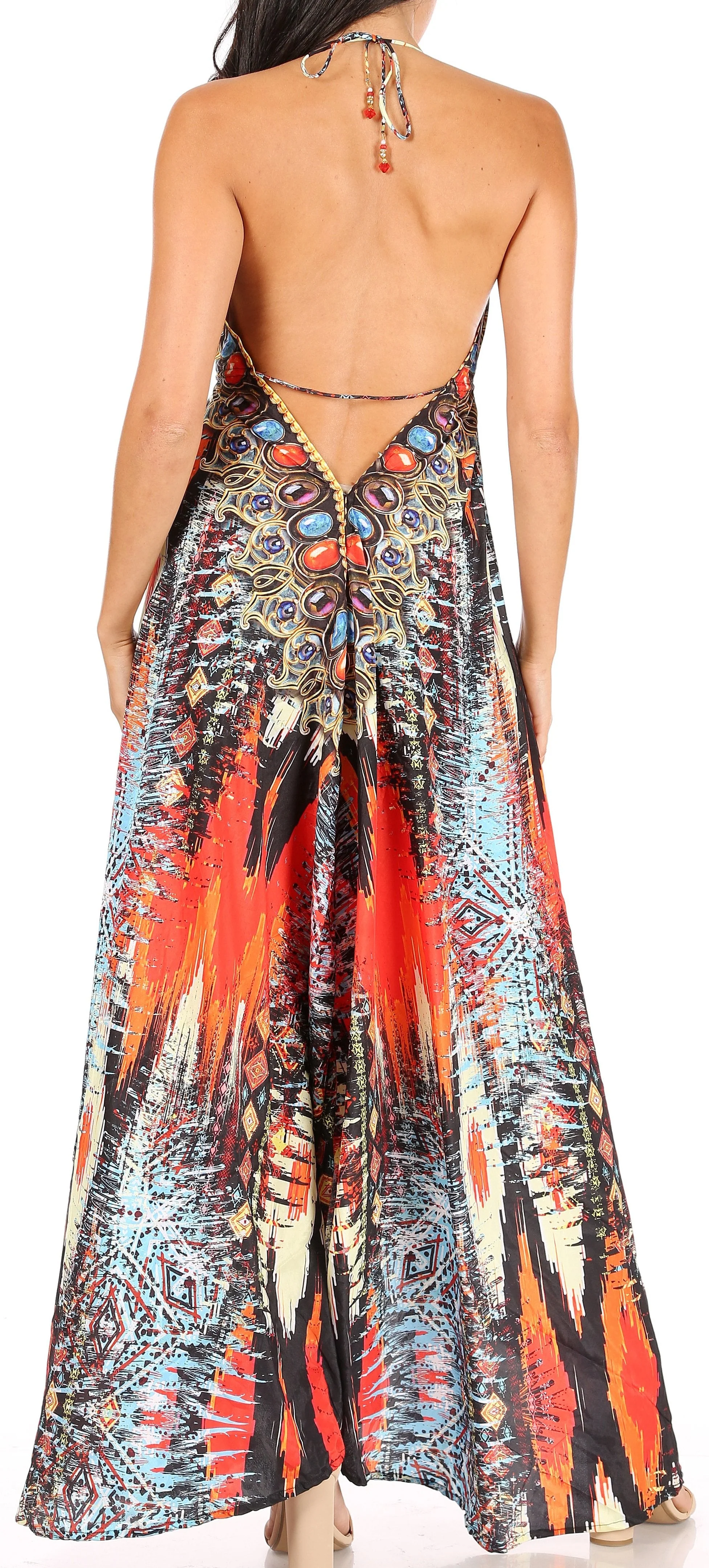 Sakkas Lizi Womens Maxi High-low Halter Handkerchief Long Dress Beach Party - Image 162