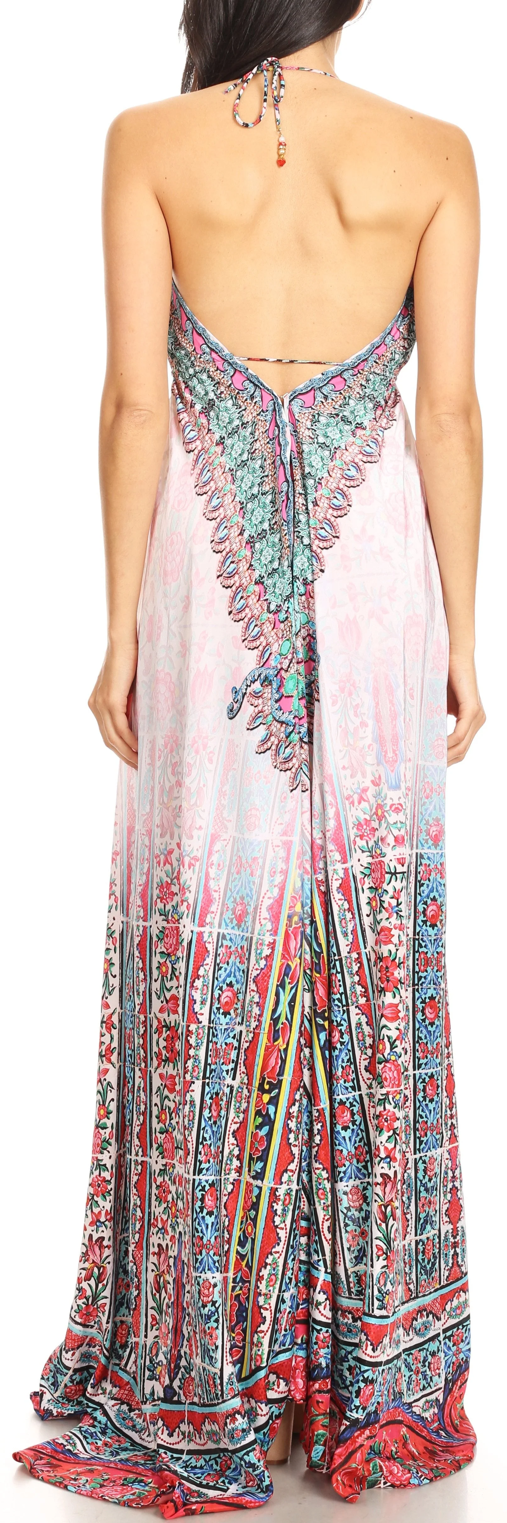 Sakkas Lizi Womens Maxi High-low Halter Handkerchief Long Dress Beach Party - Image 18