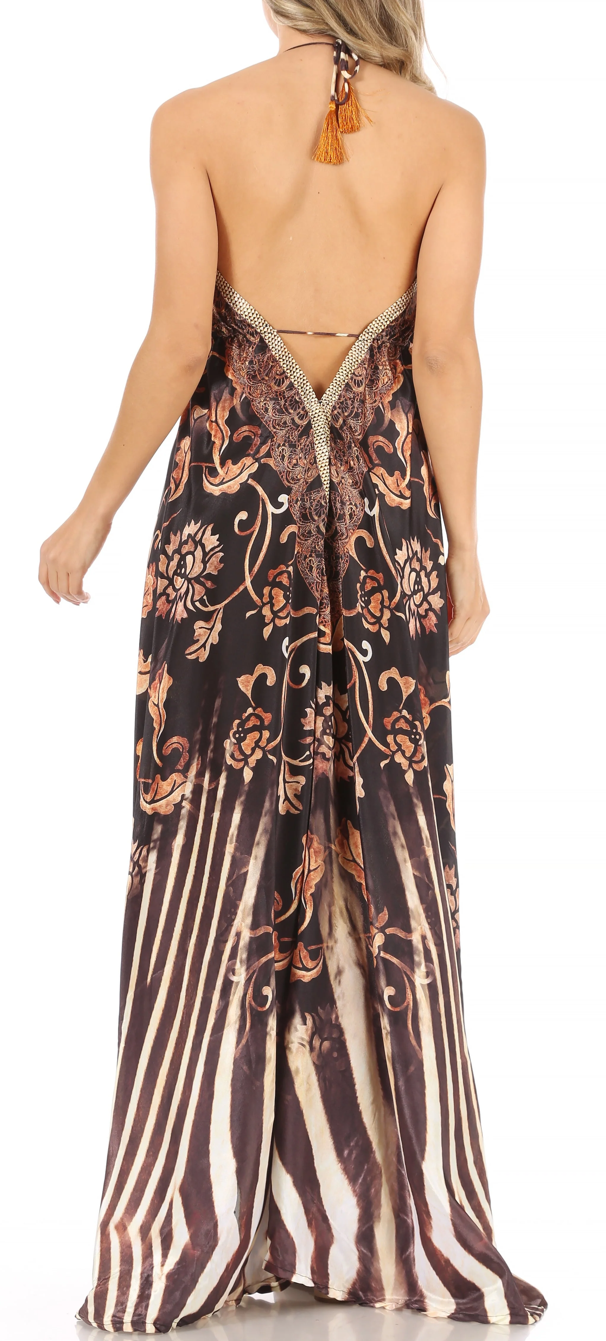 Sakkas Lizi Womens Maxi High-low Halter Handkerchief Long Dress Beach Party - Image 209