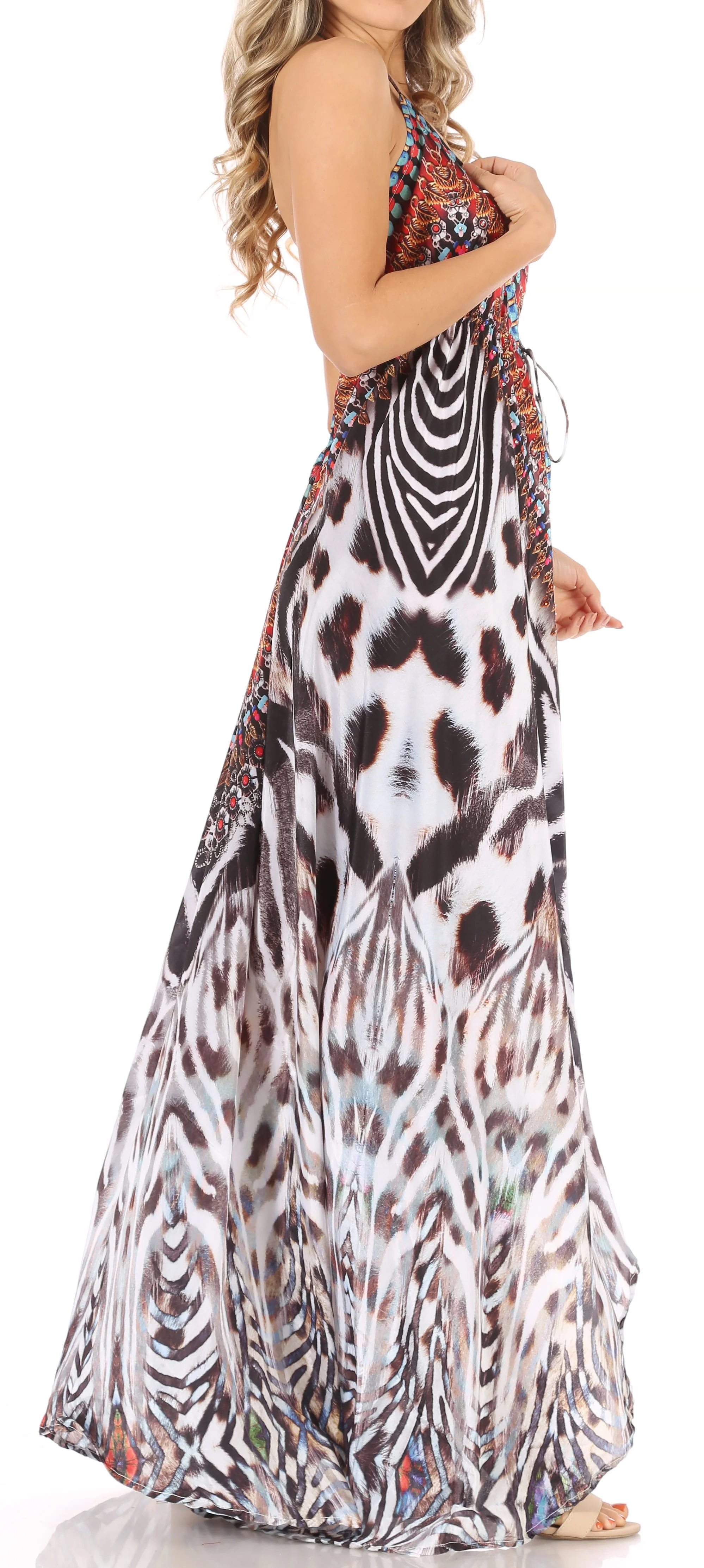 Sakkas Lizi Womens Maxi High-low Halter Handkerchief Long Dress Beach Party - Image 236