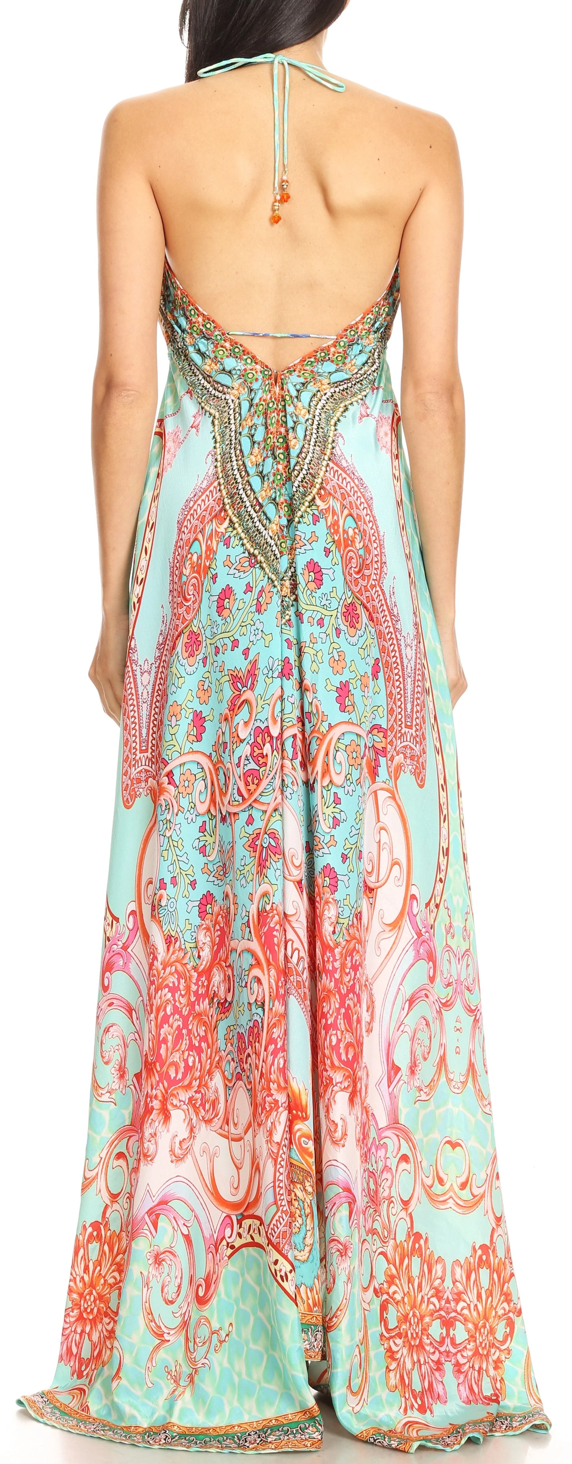 Sakkas Lizi Womens Maxi High-low Halter Handkerchief Long Dress Beach Party - Image 27