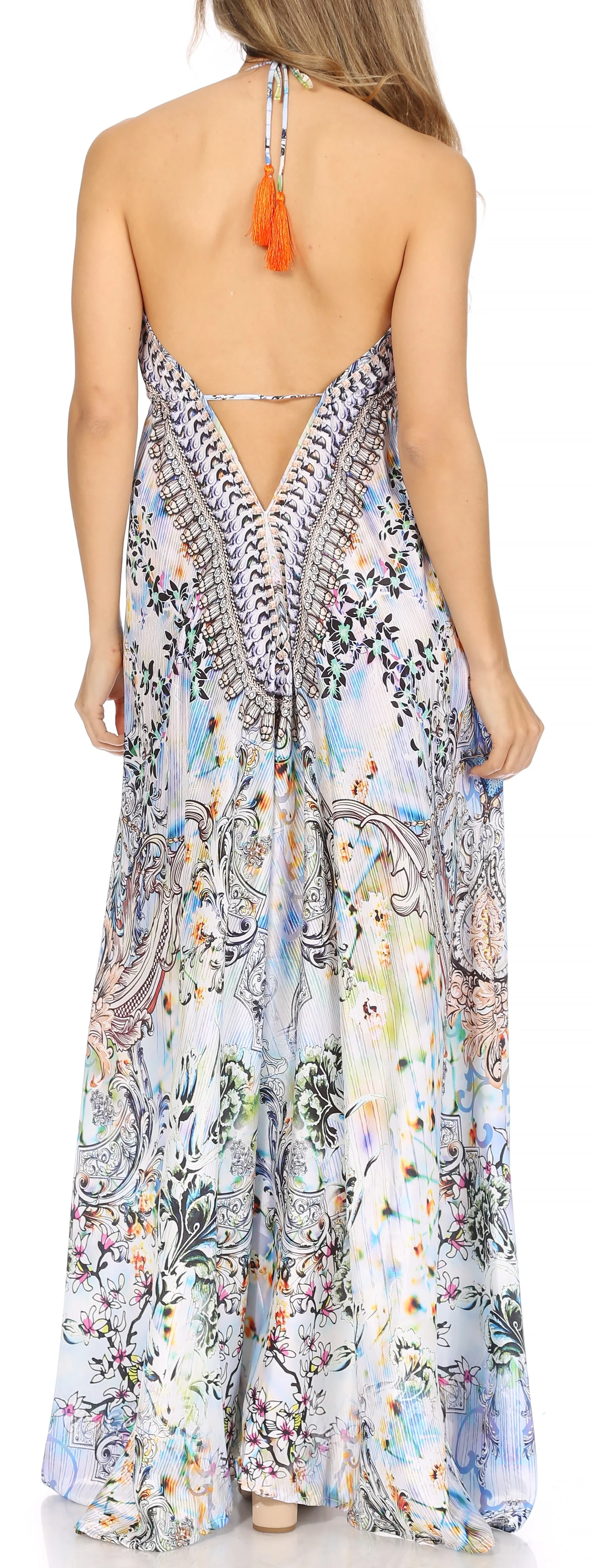 Sakkas Lizi Womens Maxi High-low Halter Handkerchief Long Dress Beach Party - Image 30