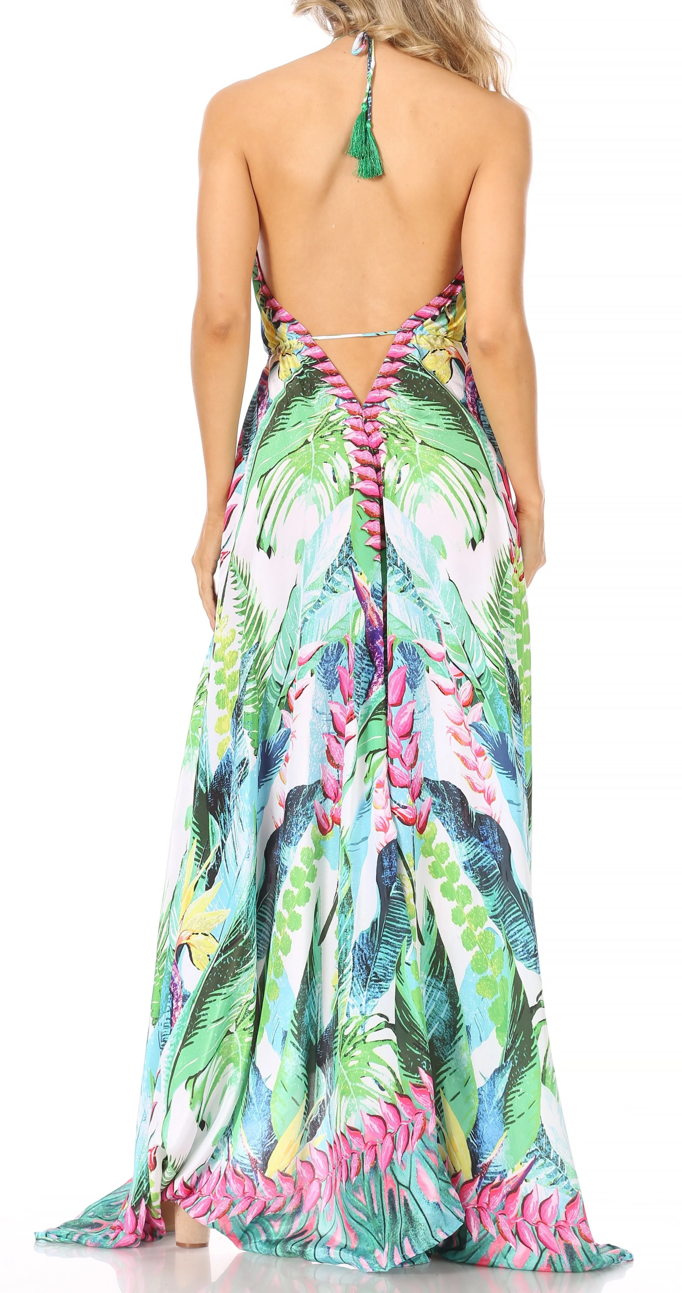 Sakkas Lizi Womens Maxi High-low Halter Handkerchief Long Dress Beach Party - Image 39