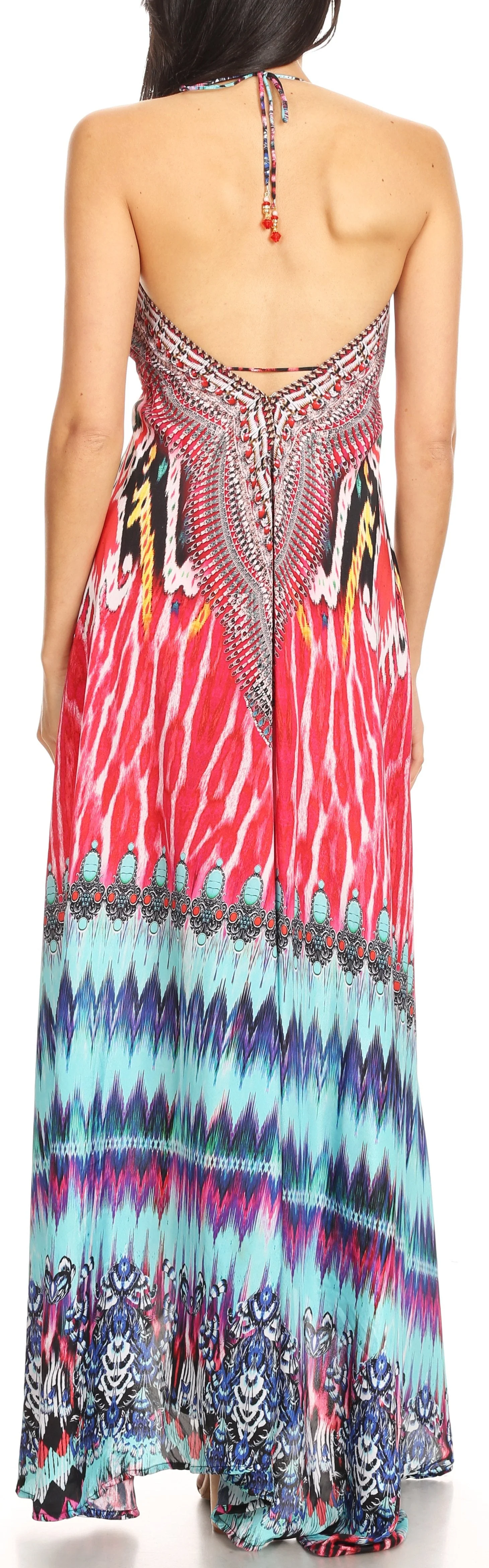 Sakkas Lizi Womens Maxi High-low Halter Handkerchief Long Dress Beach Party - Image 57