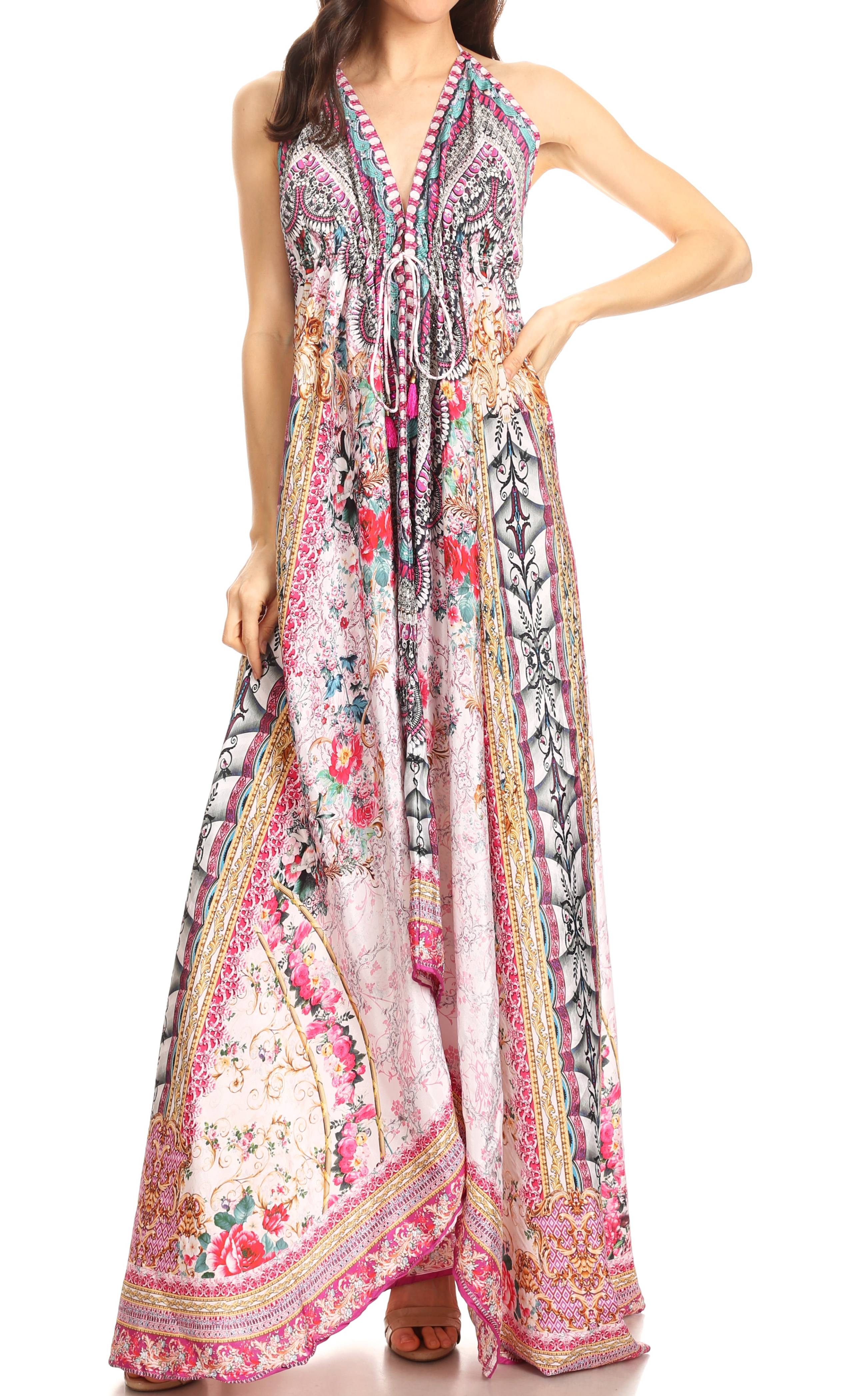 Sakkas Lizi Womens Maxi High-low Halter Handkerchief Long Dress Beach Party - Image 80