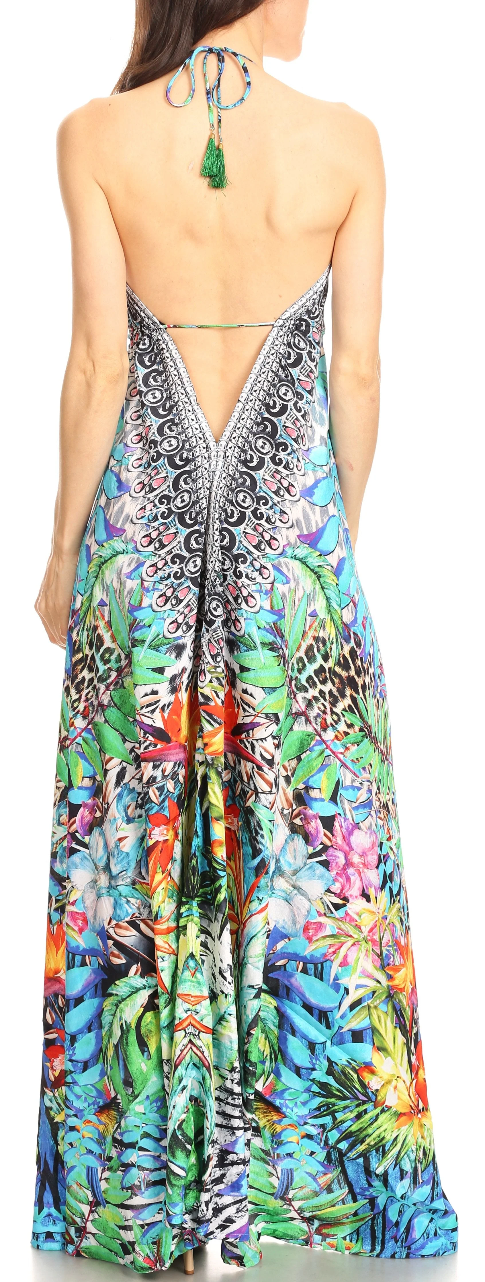 Sakkas Lizi Womens Maxi High-low Halter Handkerchief Long Dress Beach Party - Image 93