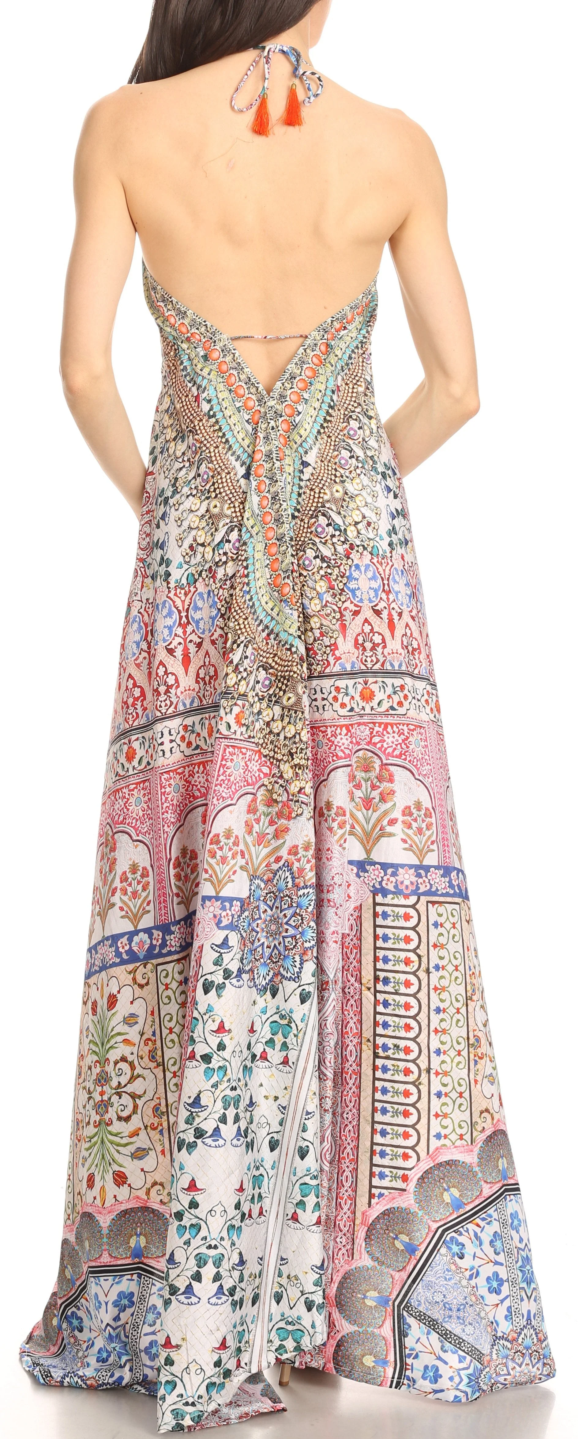 Sakkas Lizi Womens Maxi High-low Halter Handkerchief Long Dress Beach Party - Image 96