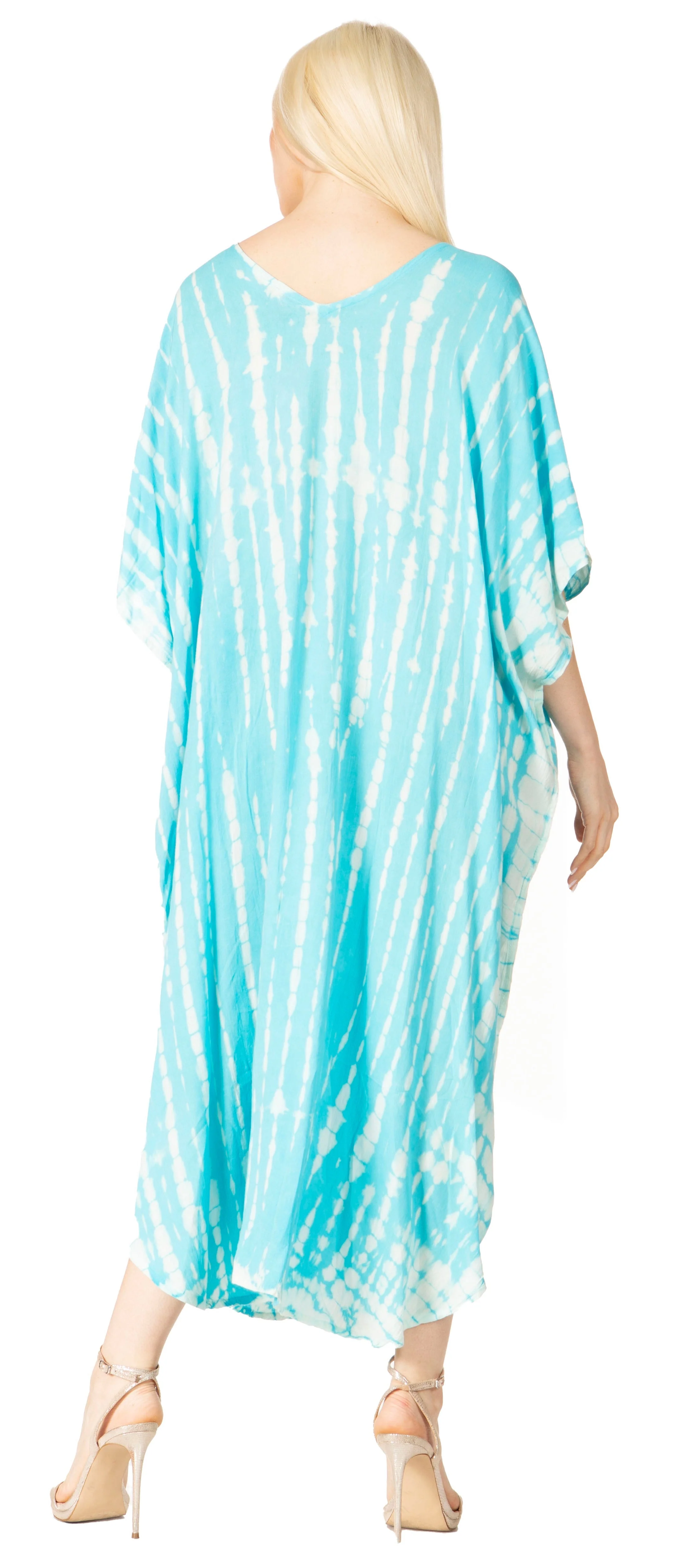 Sakkas Maitte Women's V-Neck Printed Kaftan Cover-Up Dress for the Beach - Image 12