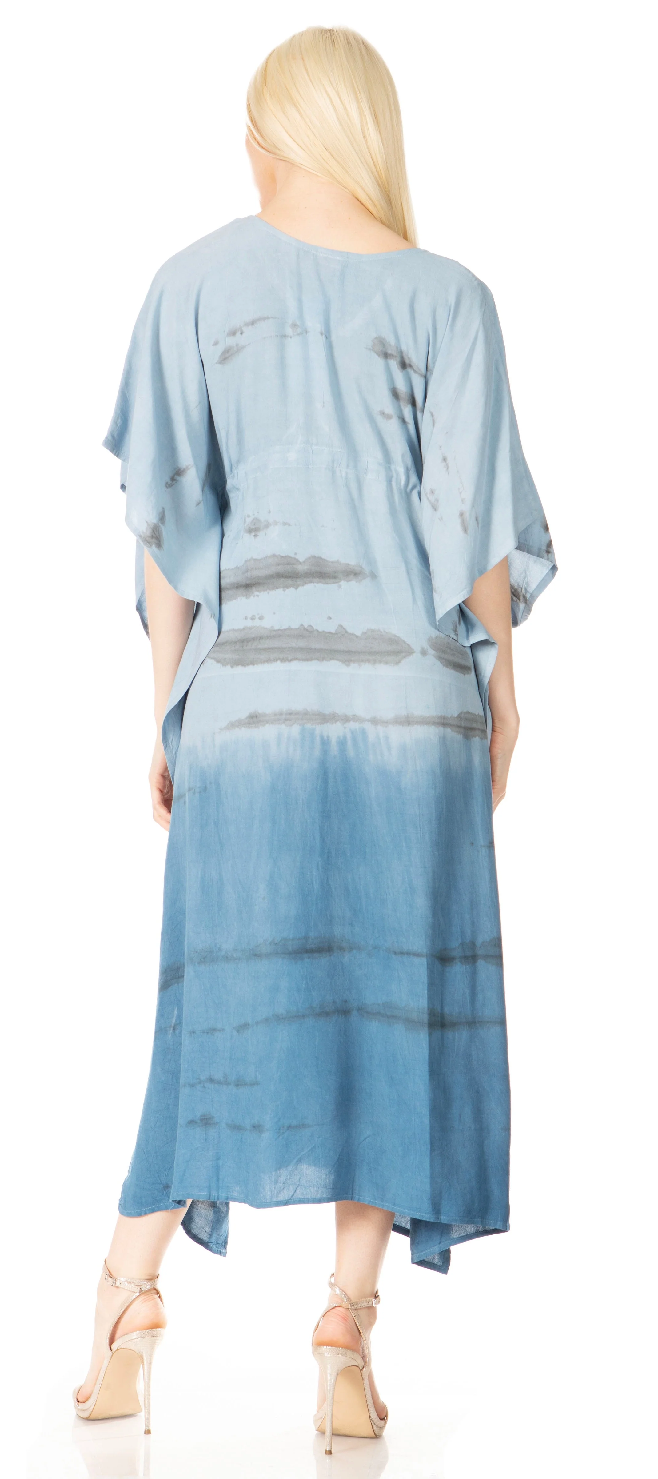 Sakkas Maitte Women's V-Neck Printed Kaftan Cover-Up Dress for the Beach - Image 17