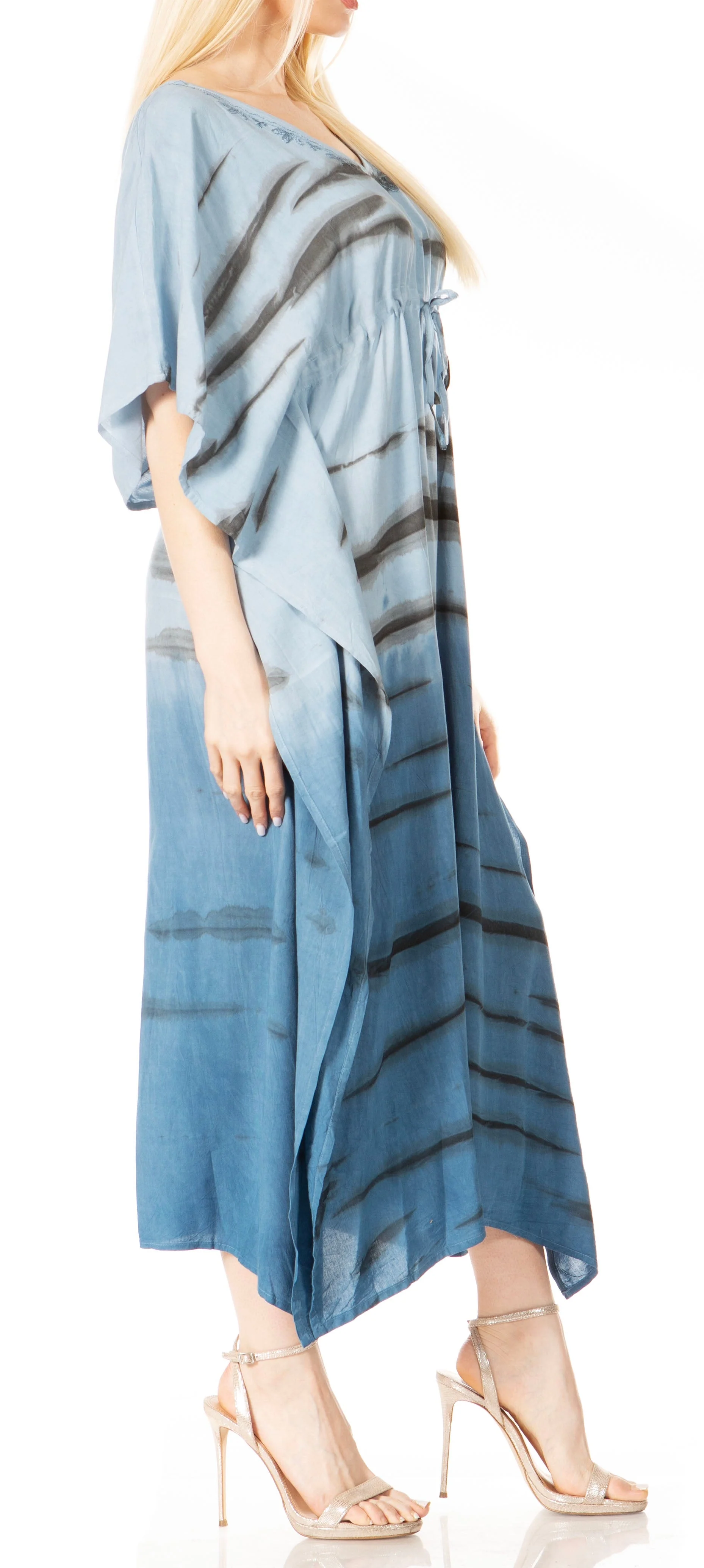 Sakkas Maitte Women's V-Neck Printed Kaftan Cover-Up Dress for the Beach - Image 19