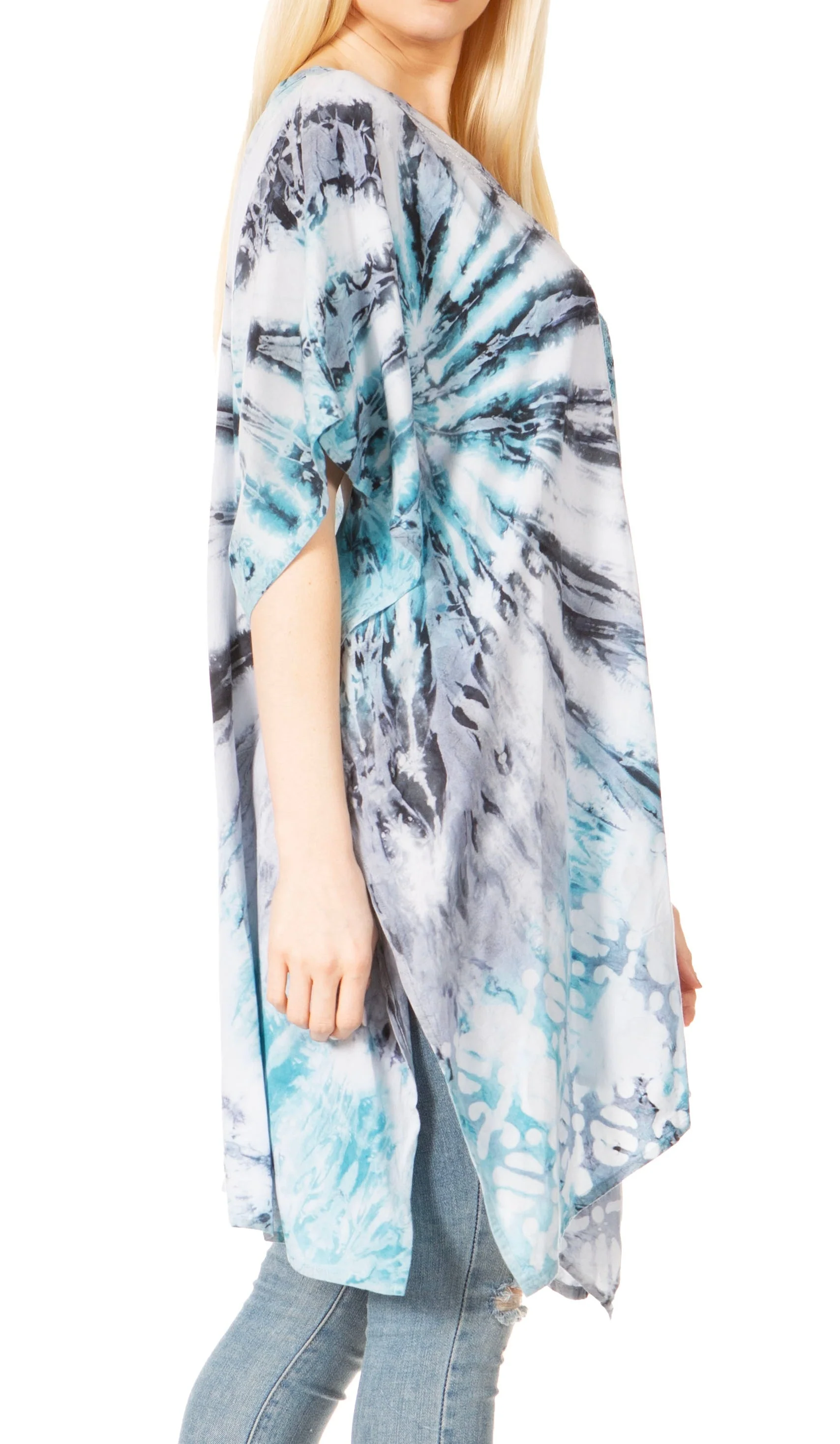 Sakkas Marcy Women's V-neck Caftan Top Tunic Dress - Perfect for Summer Boho Style & Swinging Coverup - Image 29