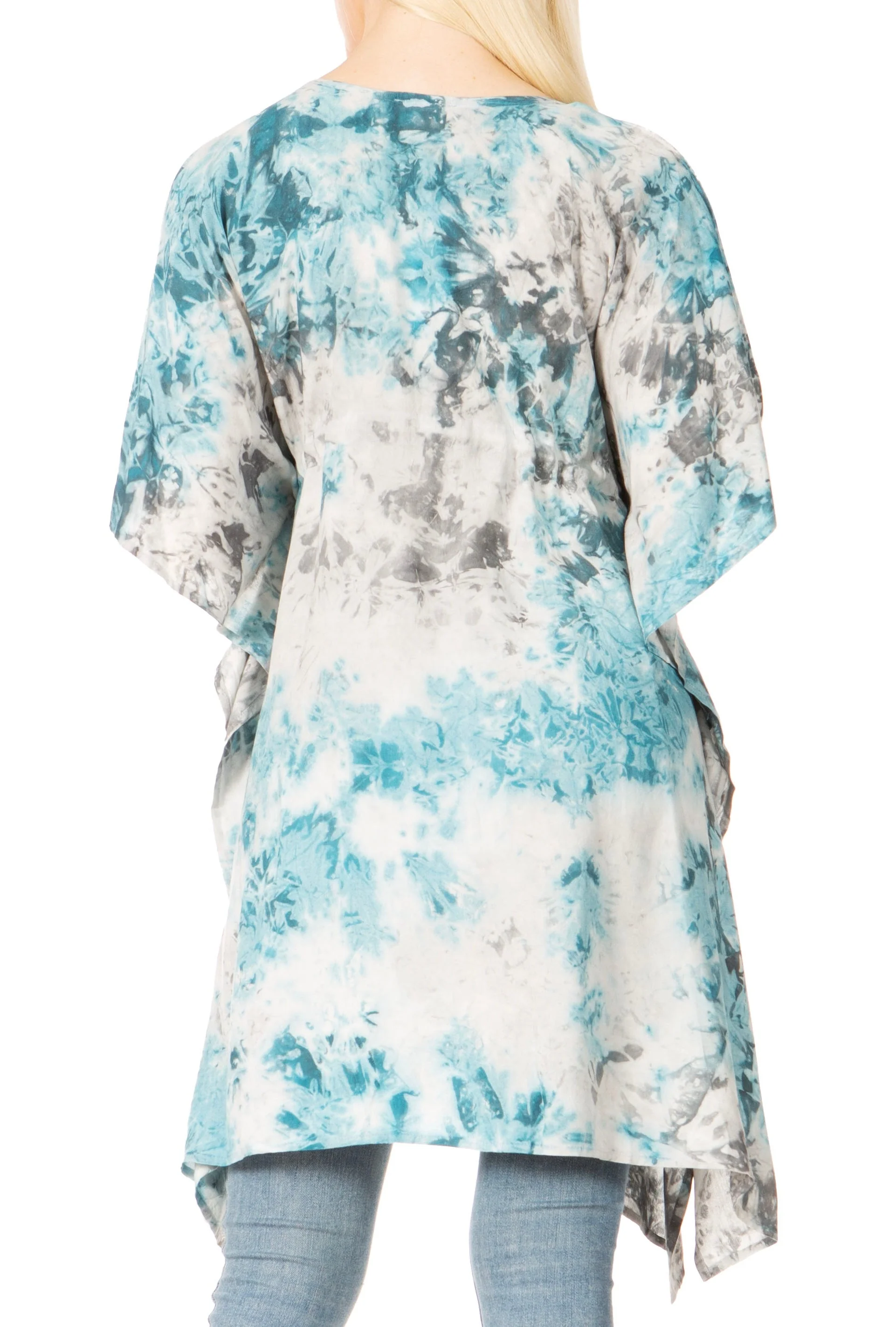Sakkas Marcy Women's V-neck Caftan Top Tunic Dress - Perfect for Summer Boho Style & Swinging Coverup - Image 37