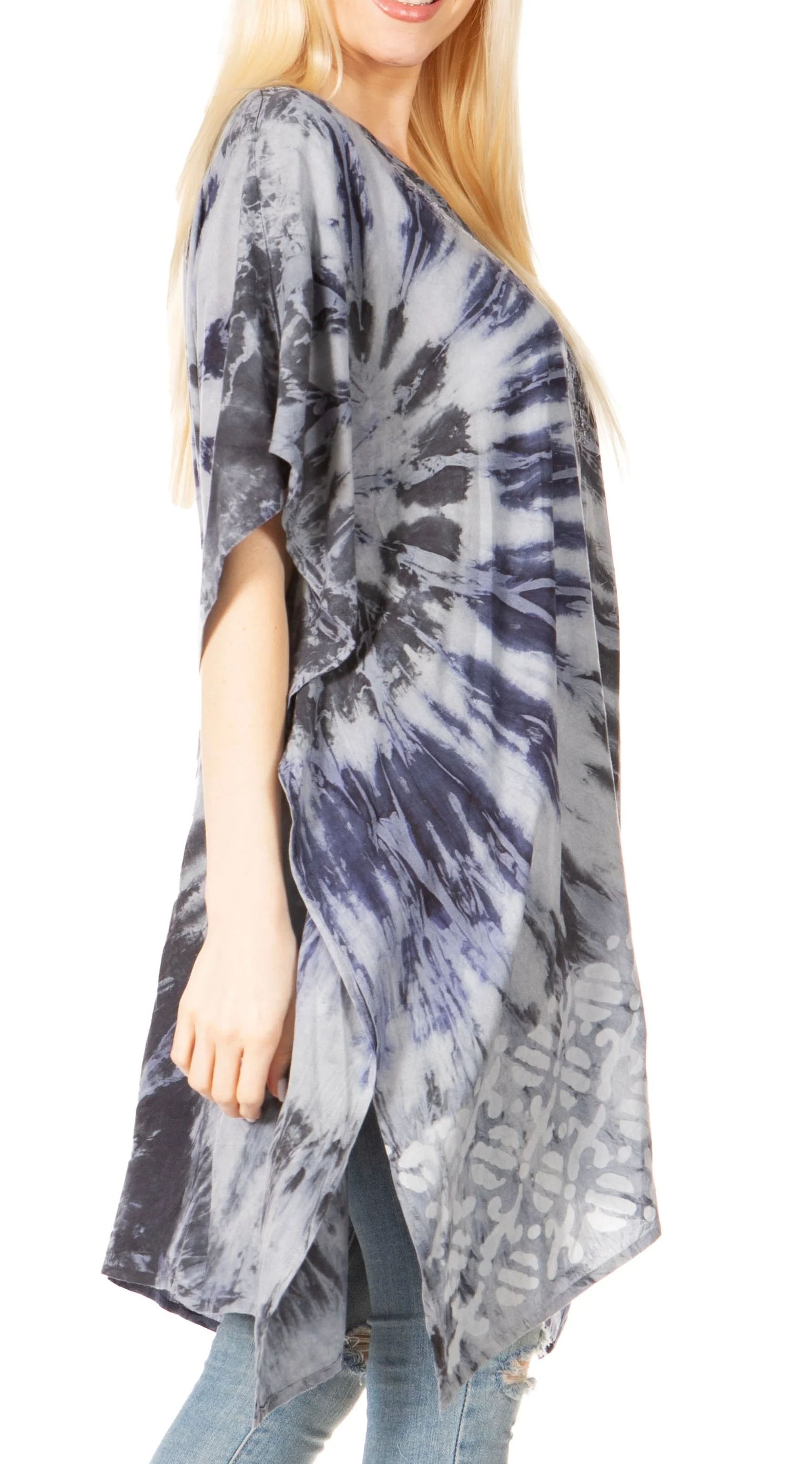 Sakkas Marcy Women's V-neck Caftan Top Tunic Dress - Perfect for Summer Boho Style & Swinging Coverup - Image 4