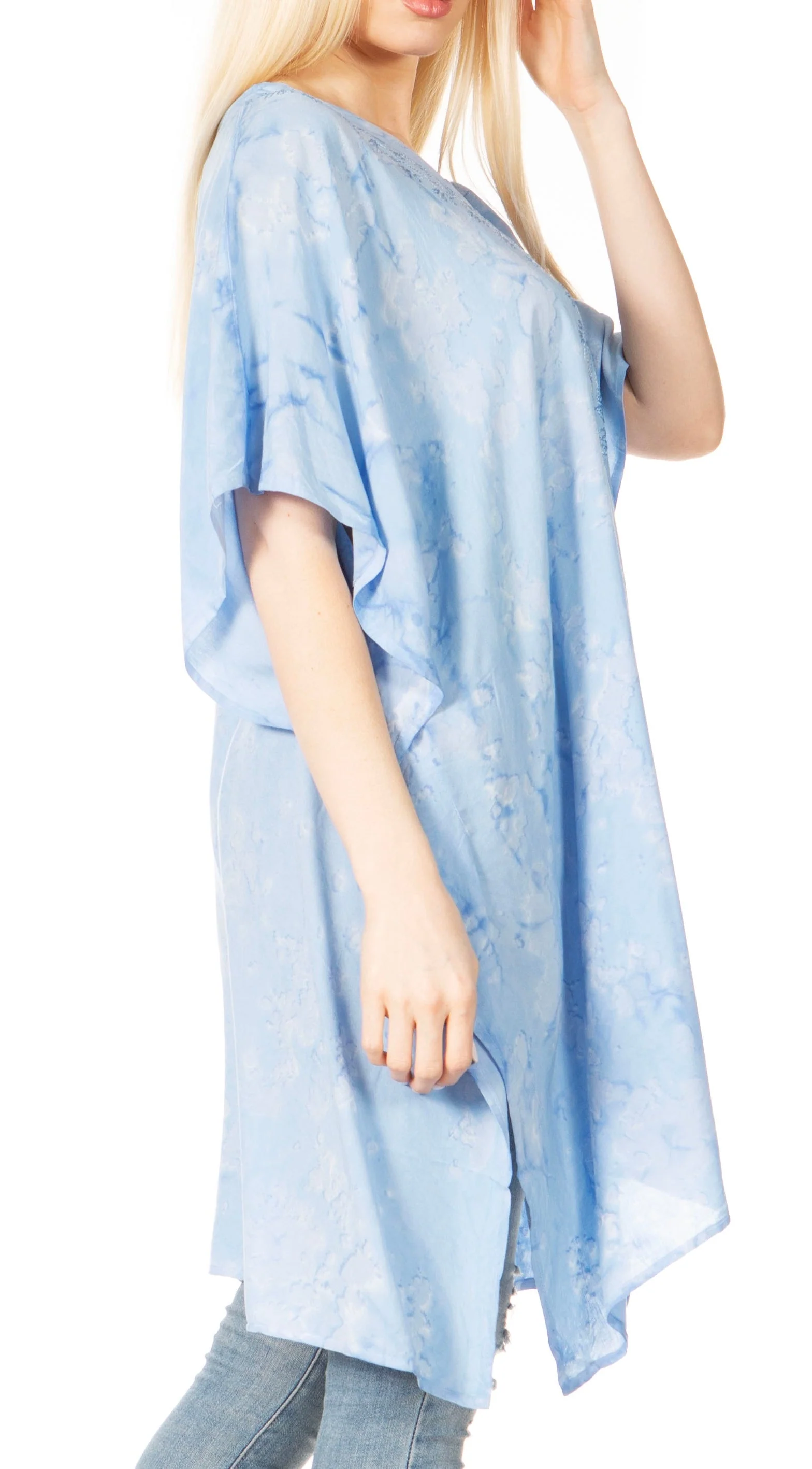 Sakkas Marcy Women's V-neck Caftan Top Tunic Dress - Perfect for Summer Boho Style & Swinging Coverup - Image 54