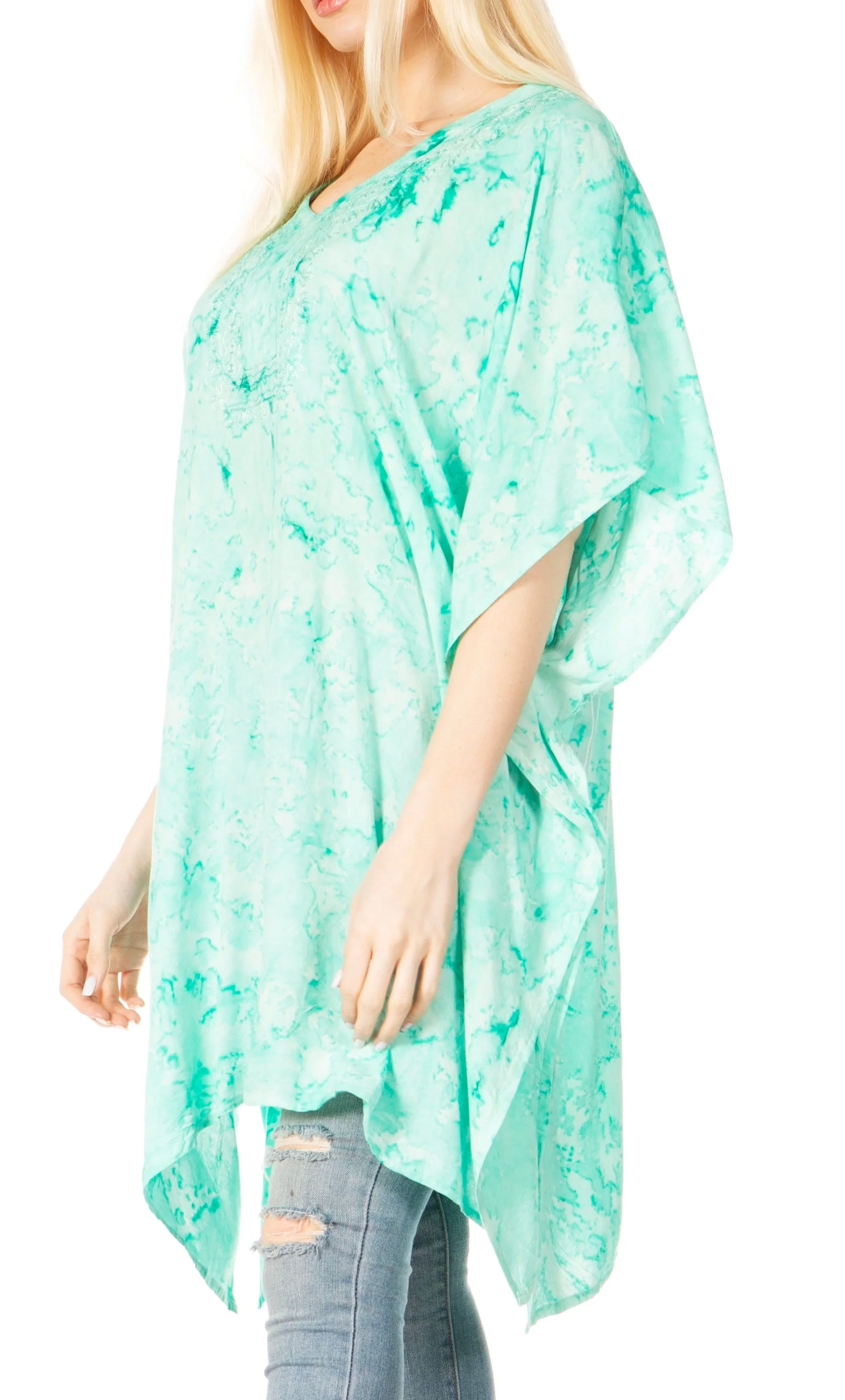 Sakkas Marcy Women's V-neck Caftan Top Tunic Dress - Perfect for Summer Boho Style & Swinging Coverup - Image 68