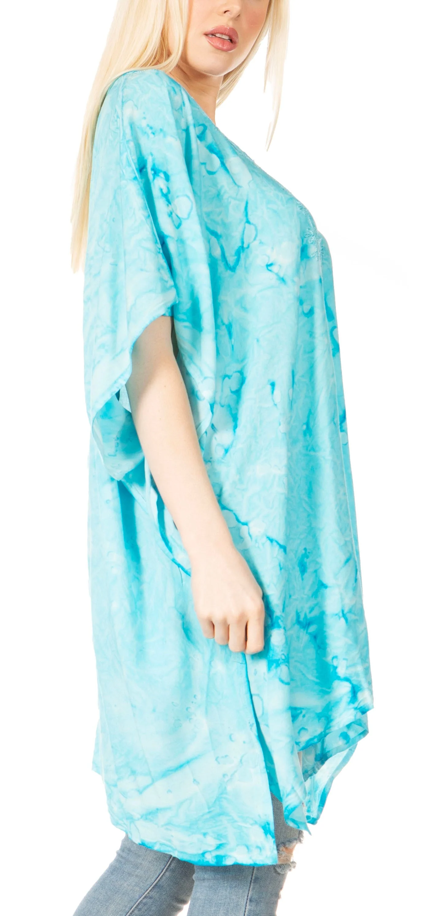 Sakkas Marcy Women's V-neck Caftan Top Tunic Dress - Perfect for Summer Boho Style & Swinging Coverup - Image 74