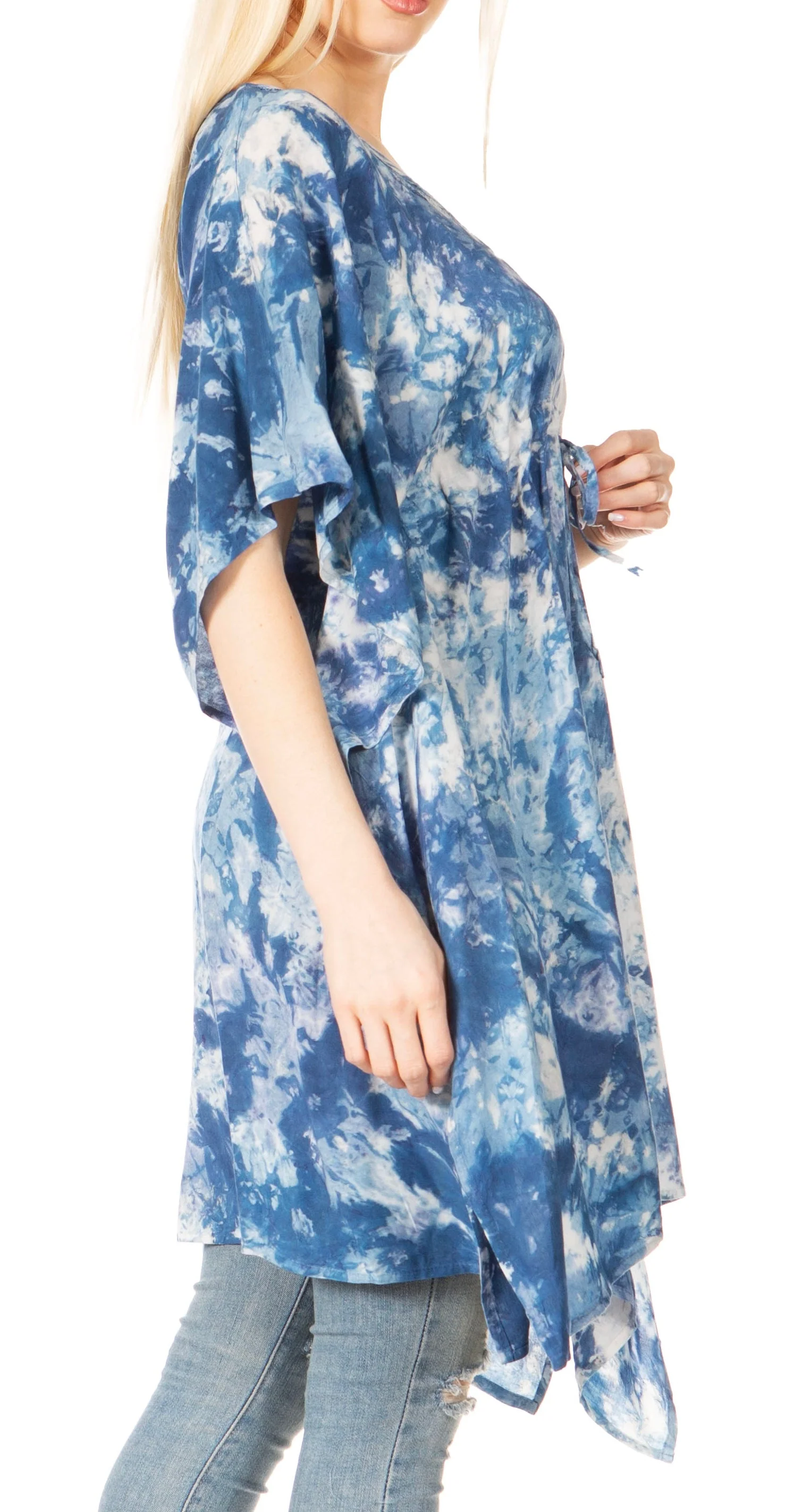 Sakkas Marcy Women's V-neck Caftan Top Tunic Dress - Perfect for Summer Boho Style & Swinging Coverup - Image 79