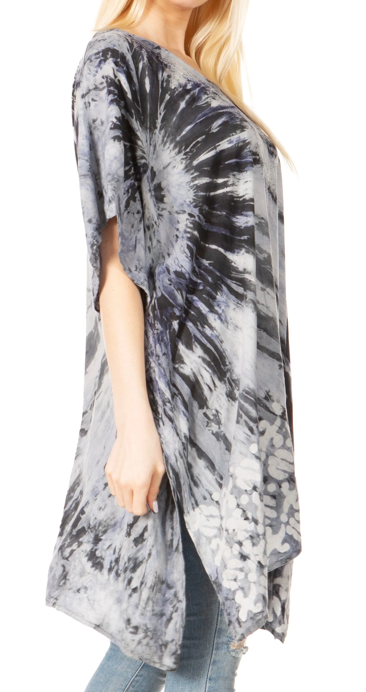 Sakkas Marcy Women's V-neck Caftan Top Tunic Dress - Perfect for Summer Boho Style & Swinging Coverup - Image 9