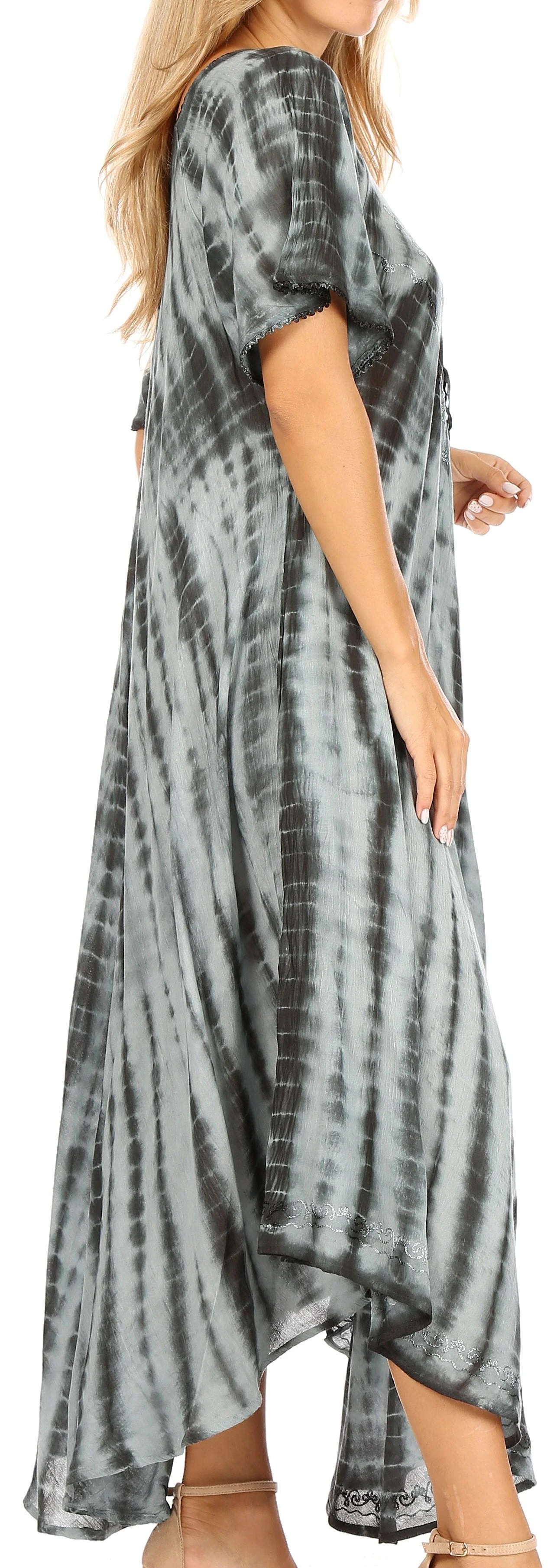 Sakkas Melika Tie Dye Caftan Dress - Image 49