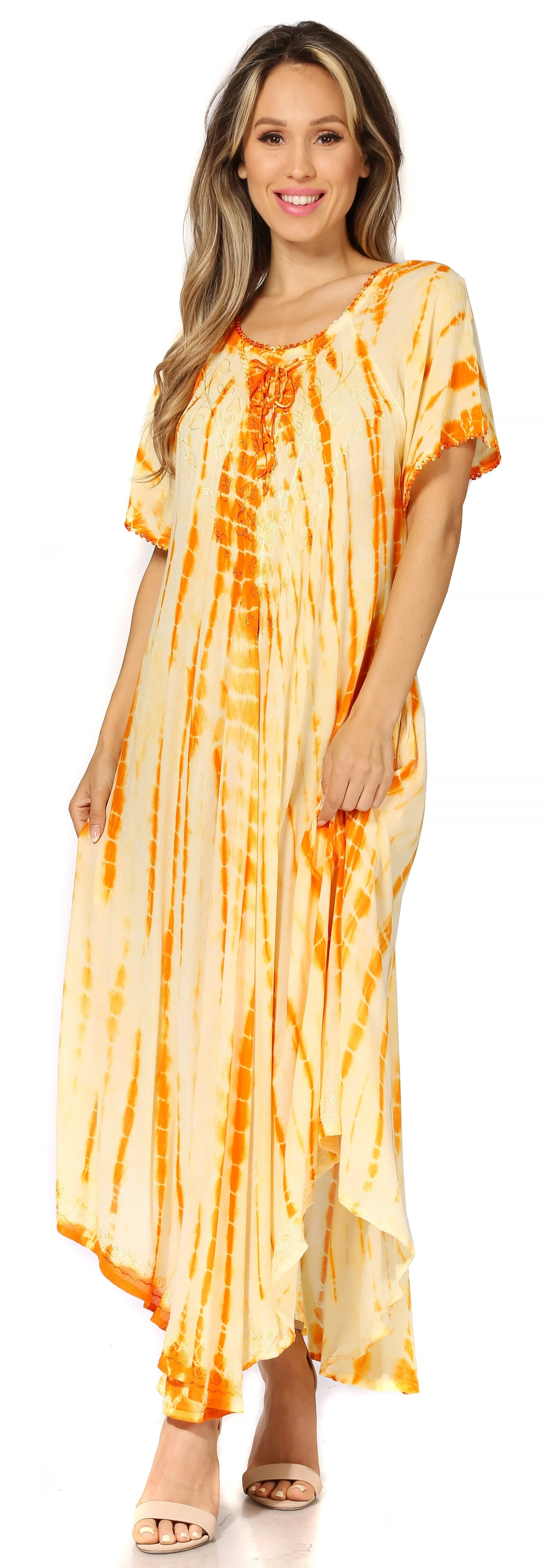 Sakkas Melika Tie Dye Caftan Dress - Image 55