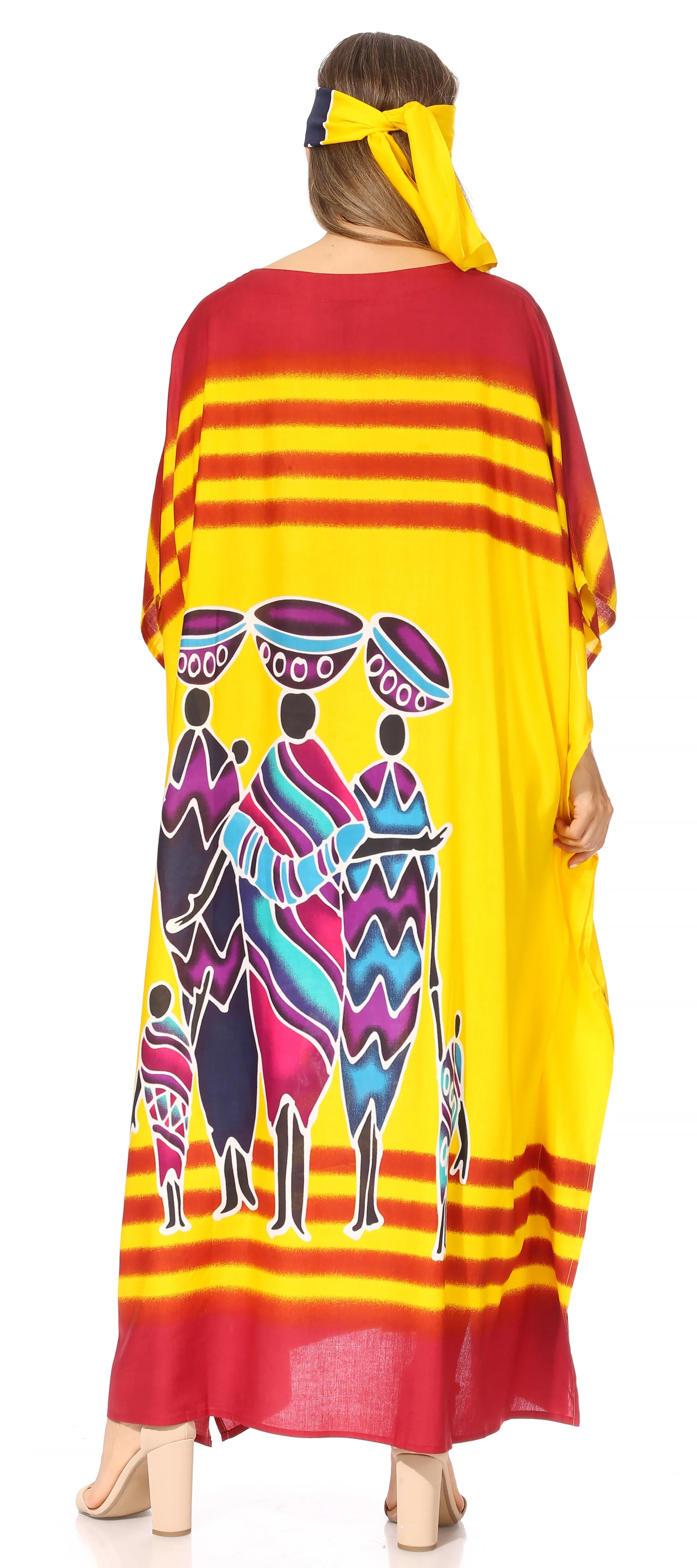 Sakkas Mera Women's Long Loose Short Sleeve Summer Casual Caftan Kaftan Dress - Image 127