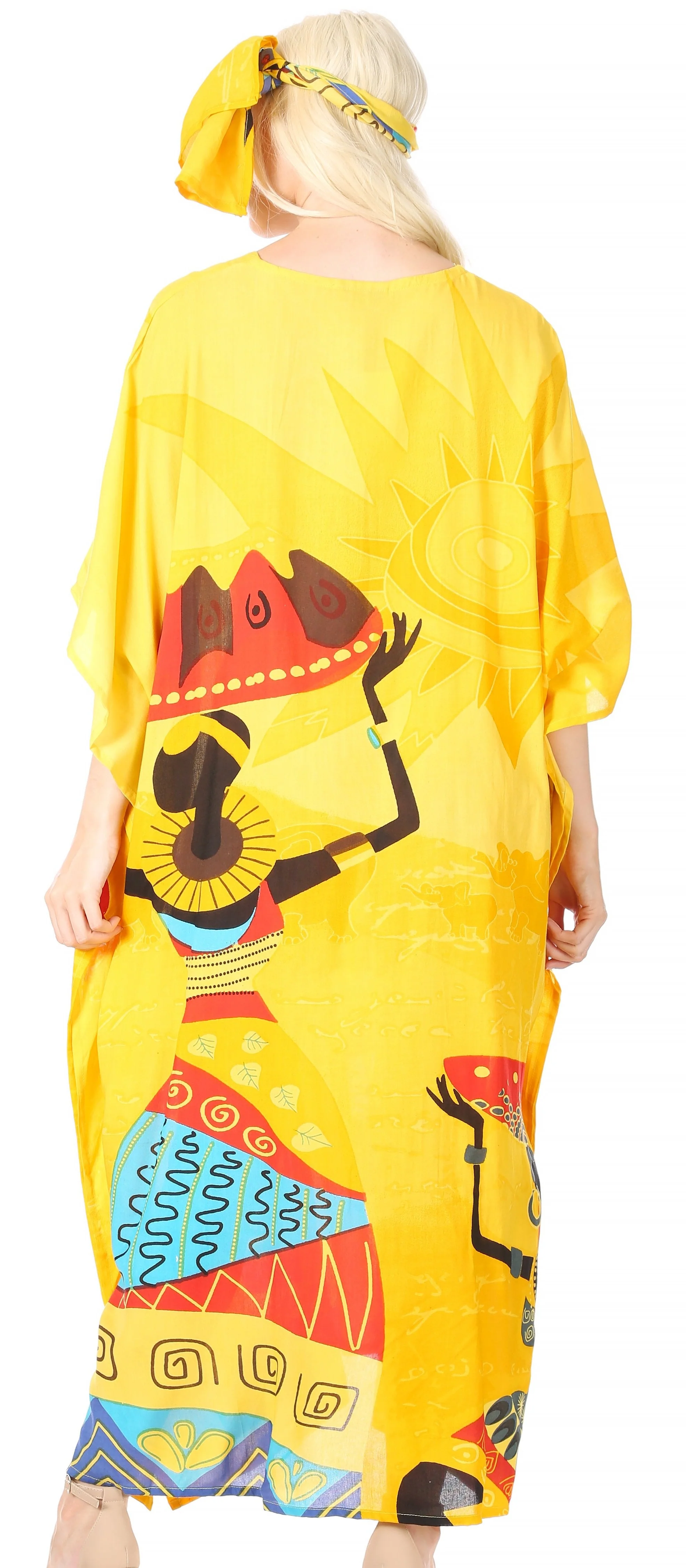 Sakkas Mera Women's Long Loose Short Sleeve Summer Casual Caftan Kaftan Dress - Image 27