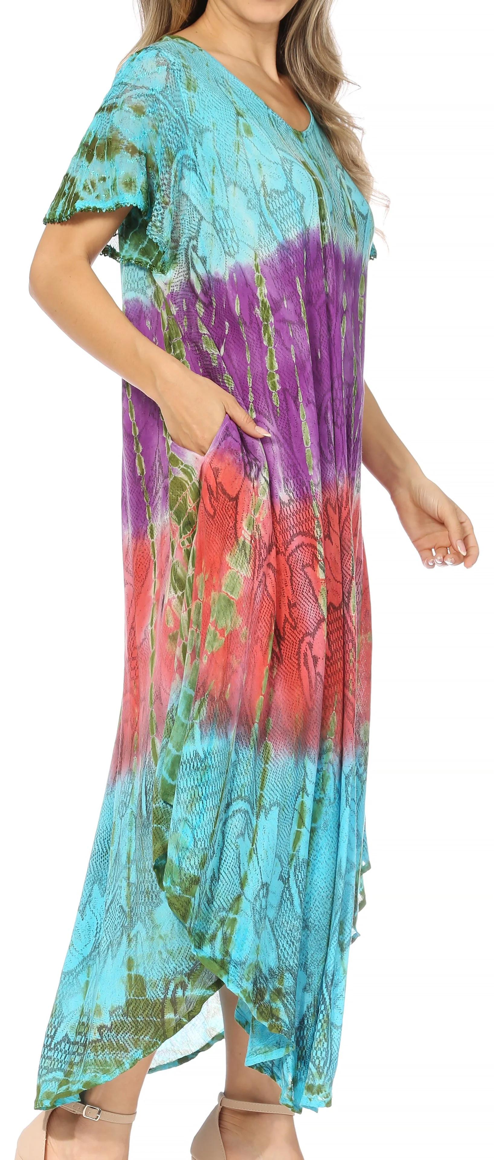Sakkas Mika Ombre Floral Caftan Dress - Image 34