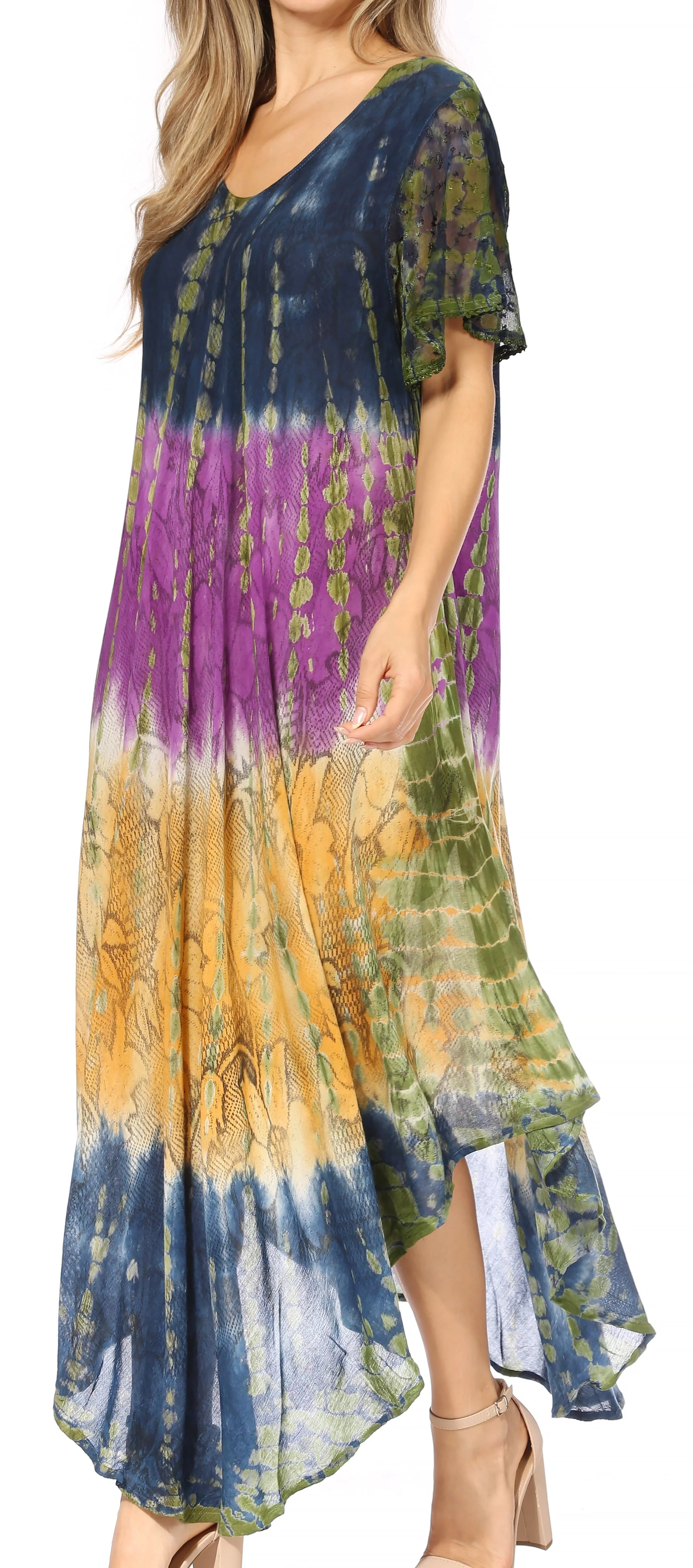Sakkas Mika Ombre Floral Caftan Dress - Image 8