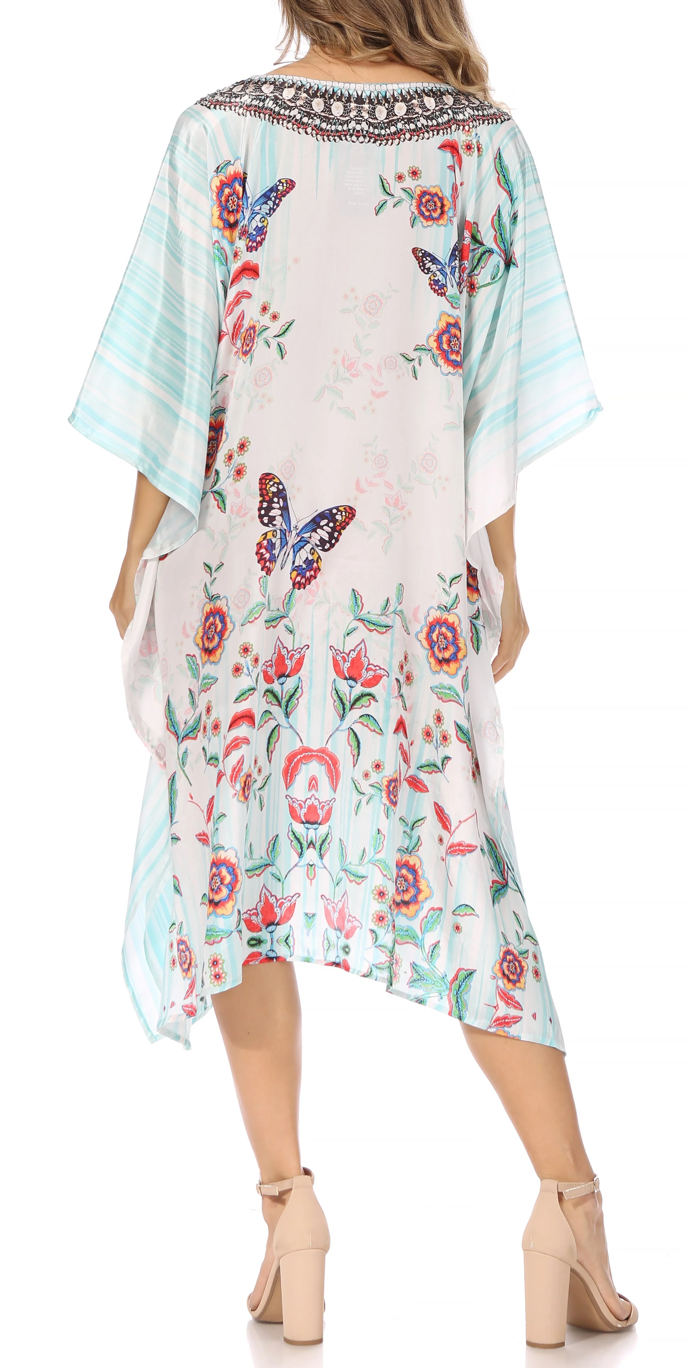 Sakkas MiuMiu Ligthweight Summer Printed Short Caftan Dress / Cover Up - Image 52