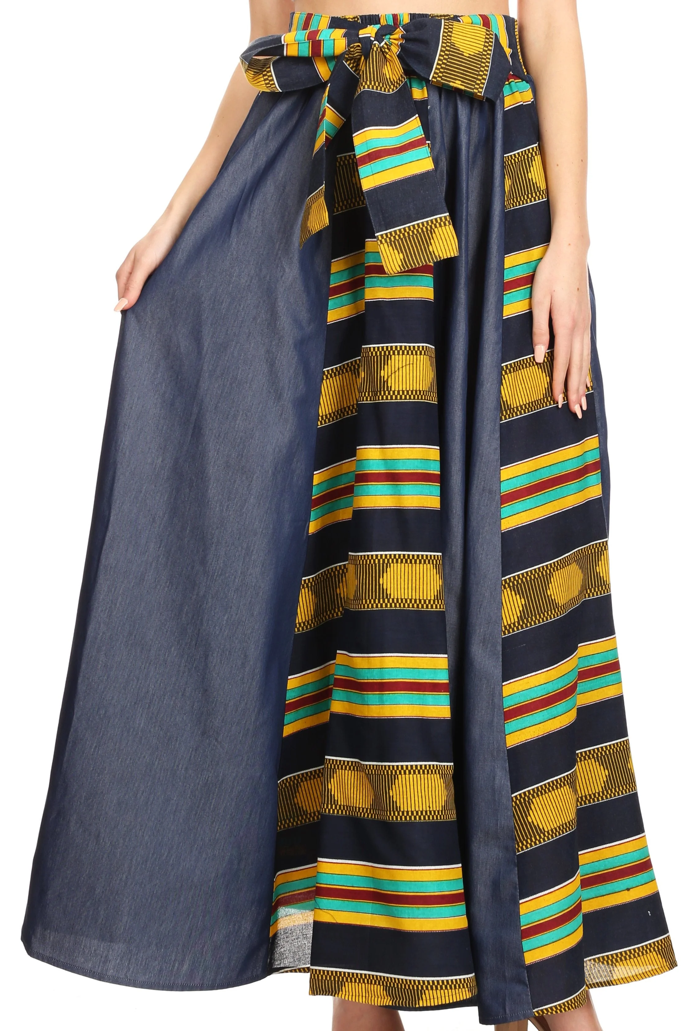 Sakkas Monifa Long Maxi Skirt Colorful Ankara Wax Dutch African Skirt Gorgeous - Image 26