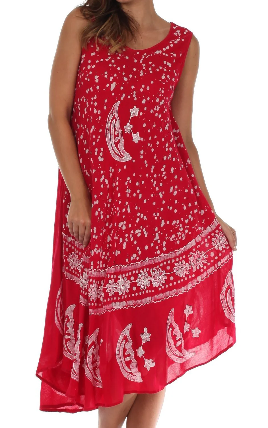 Sakkas Moon and Stars Batik Caftan Tank Dress / Cover Up - Image 103