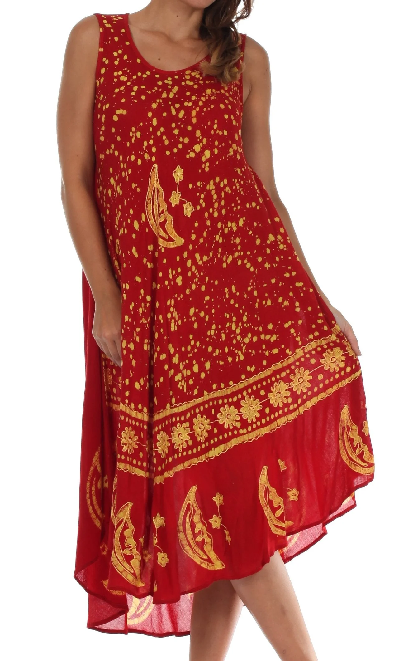 Sakkas Moon and Stars Batik Caftan Tank Dress / Cover Up - Image 109