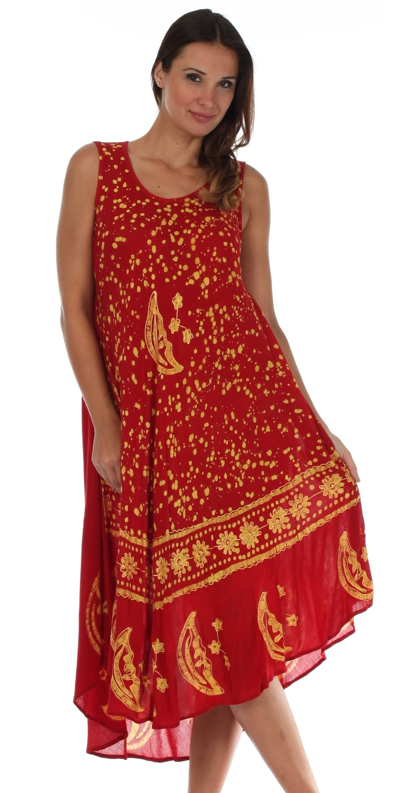 Sakkas Moon and Stars Batik Caftan Tank Dress / Cover Up - Image 113