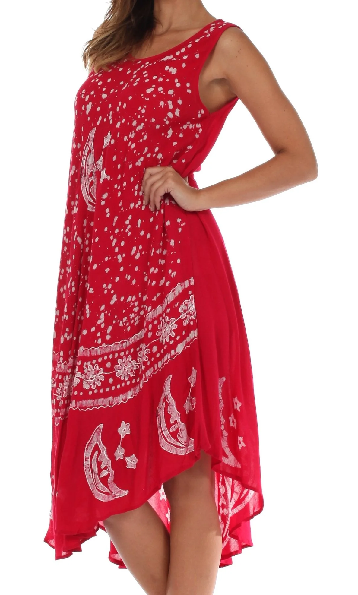Sakkas Moon and Stars Batik Caftan Tank Dress / Cover Up - Image 117